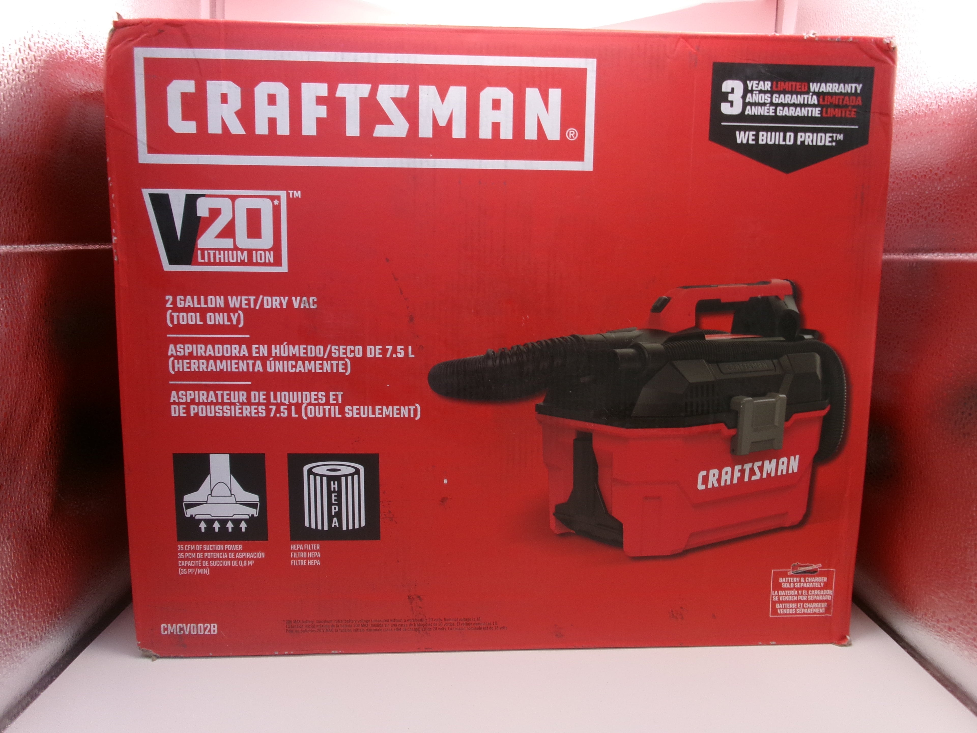 Craftsman CMCV002B V20 2 Gallon Cordless Wet Dry Vac (Bare Tool)