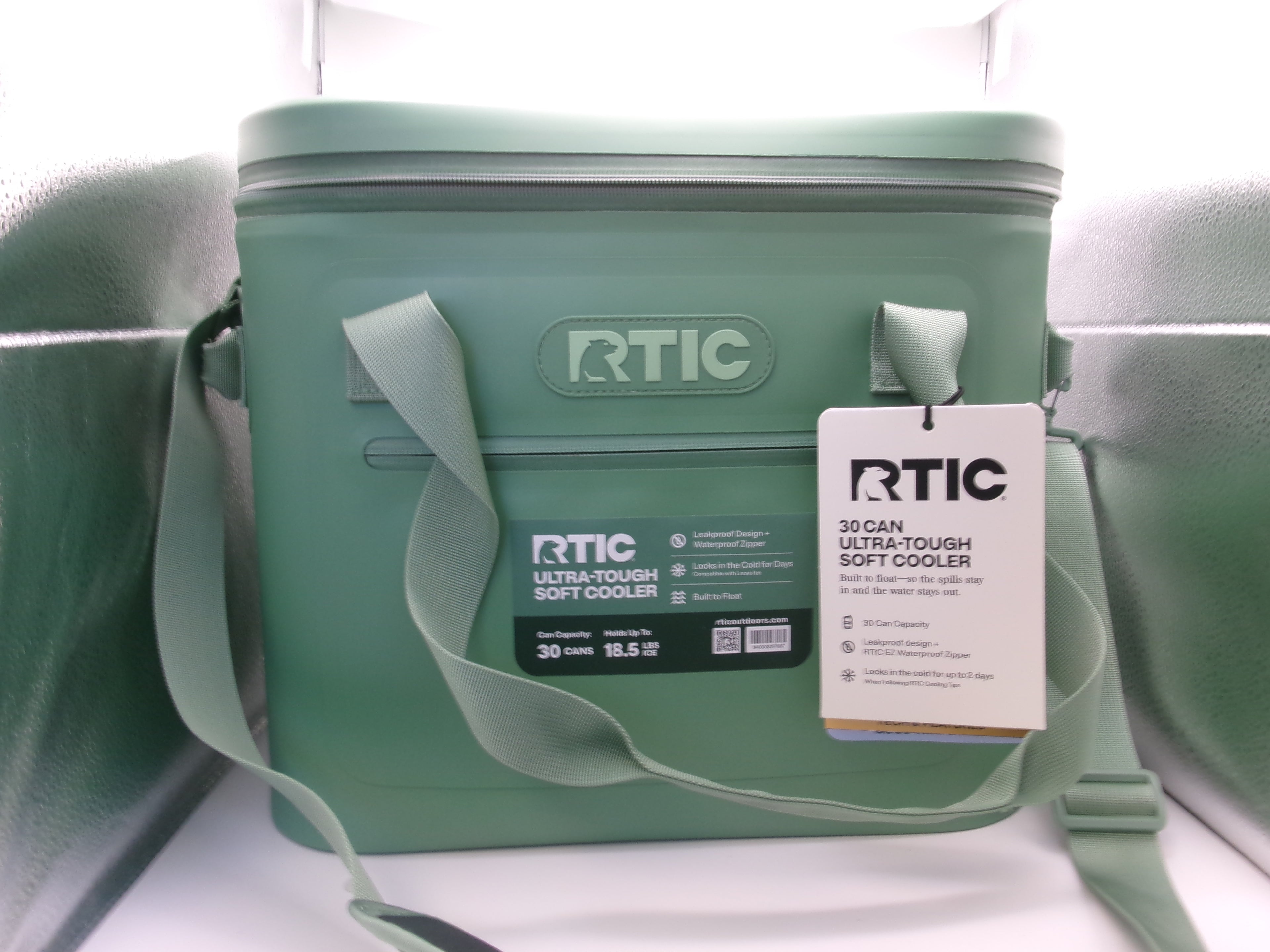 RTIC Outdoors 30qt Ultra-Tough Soft Sided Cooler - Sage Green: Vinyl Material