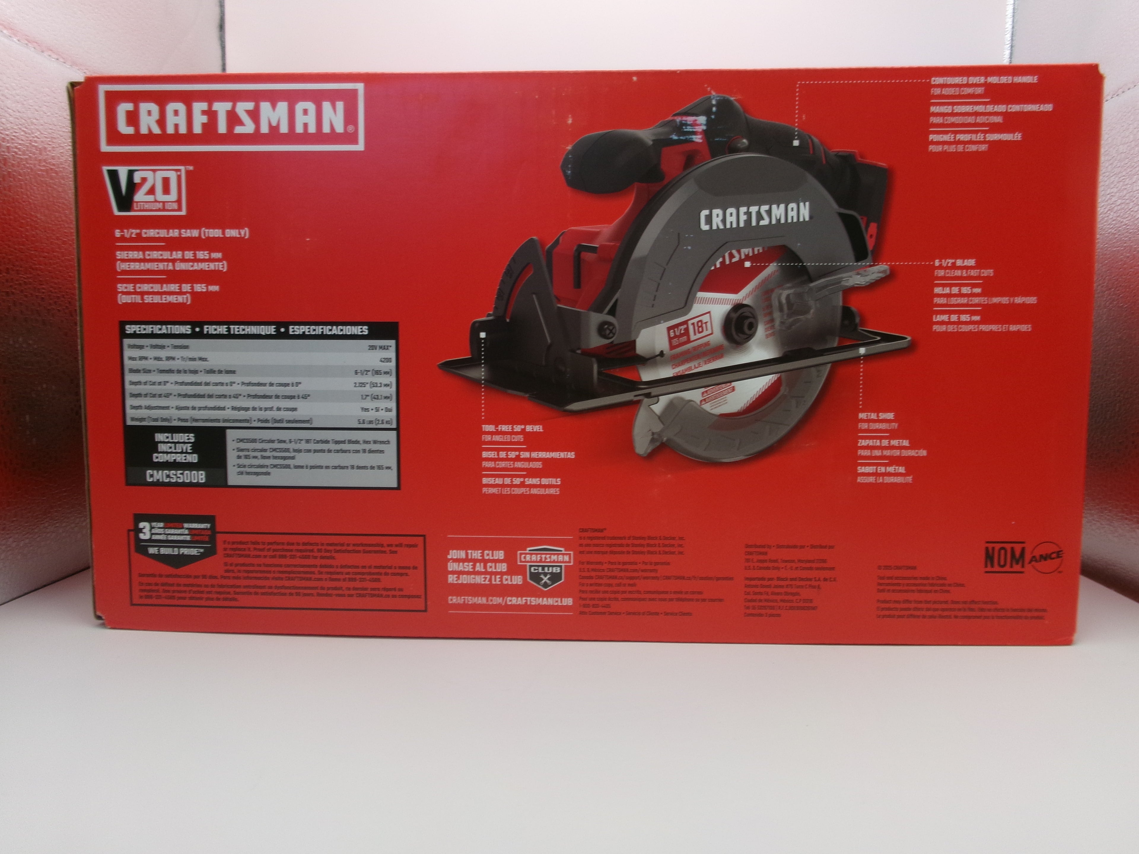 Craftsman CMCS500B 20V 6-1/2” Circular Saw - Tool Only – NEW