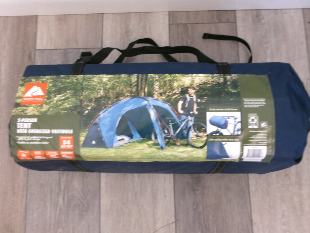 Ozark Trail 2 Person Tent with Oversized Vestibule, Blue