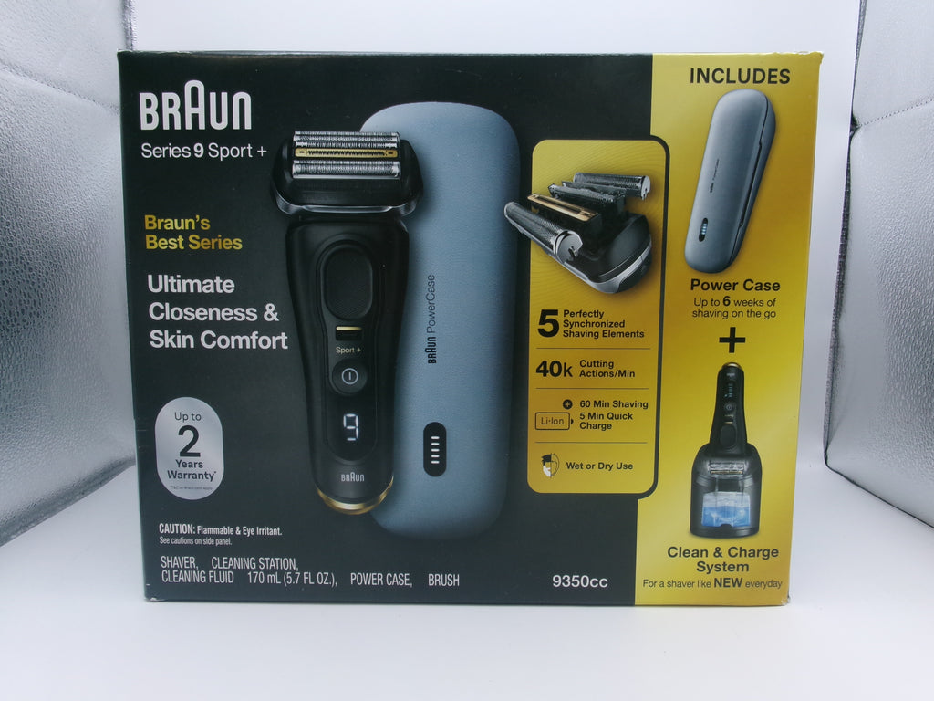 BRAUN Series 9 Sport 9350CC Wet & Dry Clean & Charge System & Power Case