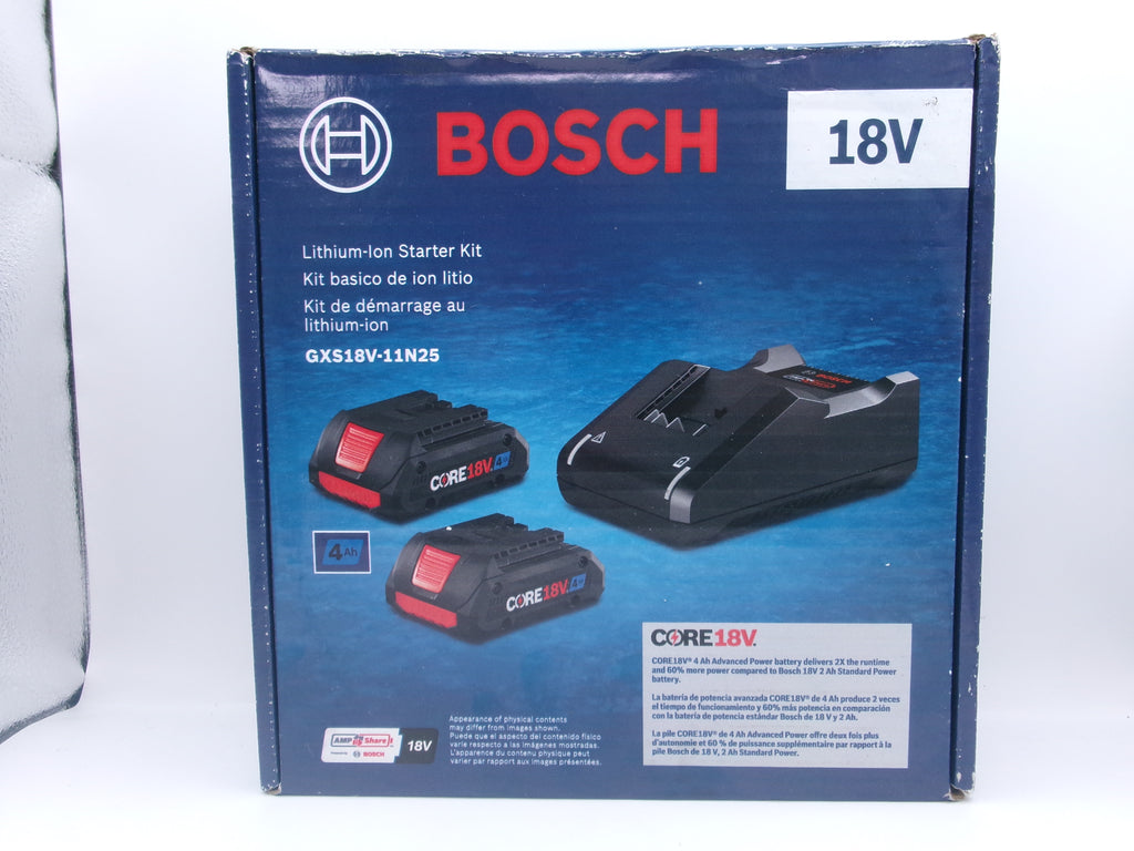 Bosch GXS18V-11N25 18V Starter Kit 2 CORE18V 4Ah Batteries 1 18V Charger