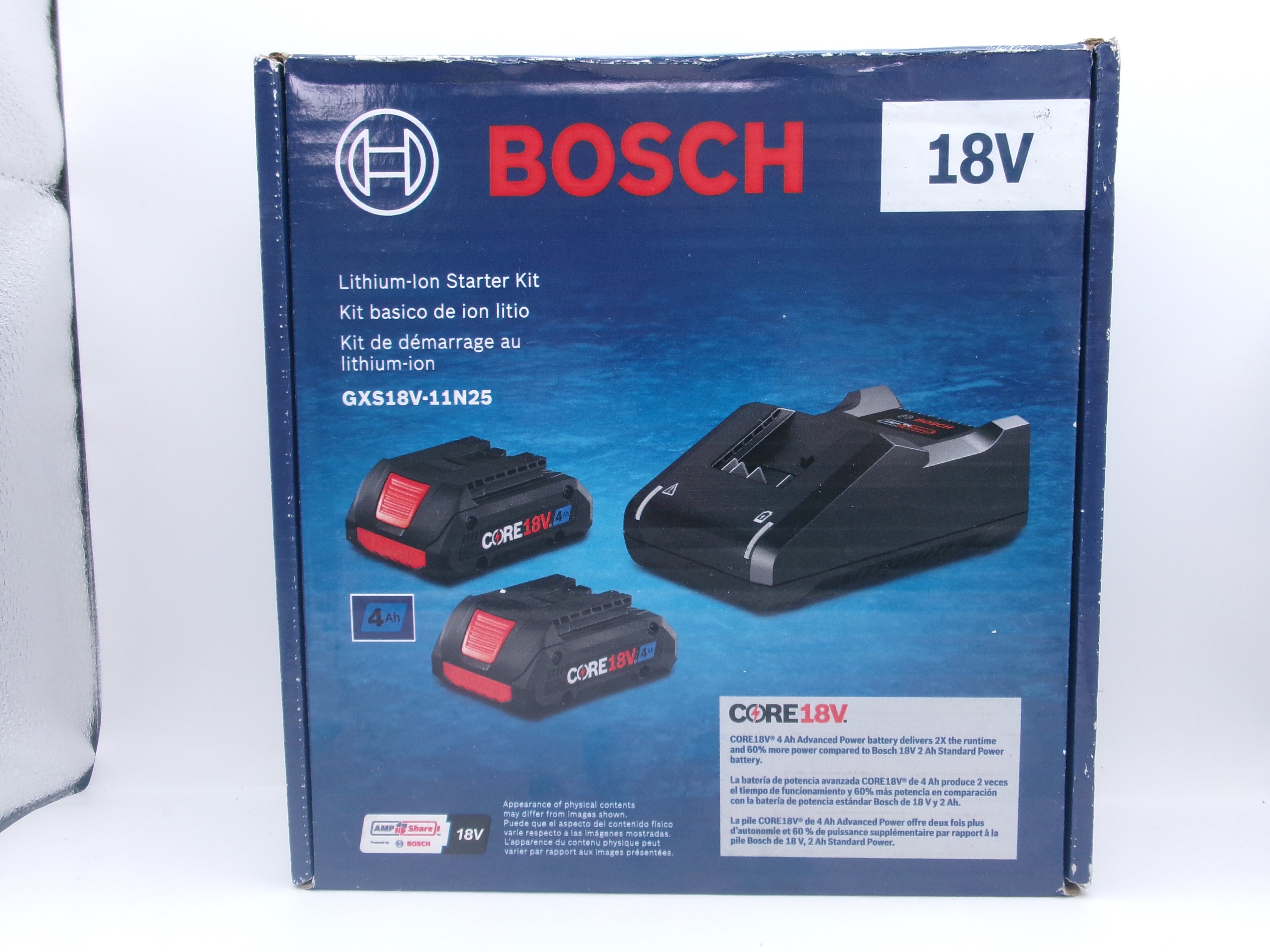 Bosch GXS18V-11N25 18V Starter Kit 2 CORE18V 4Ah Batteries 1 18V Charger