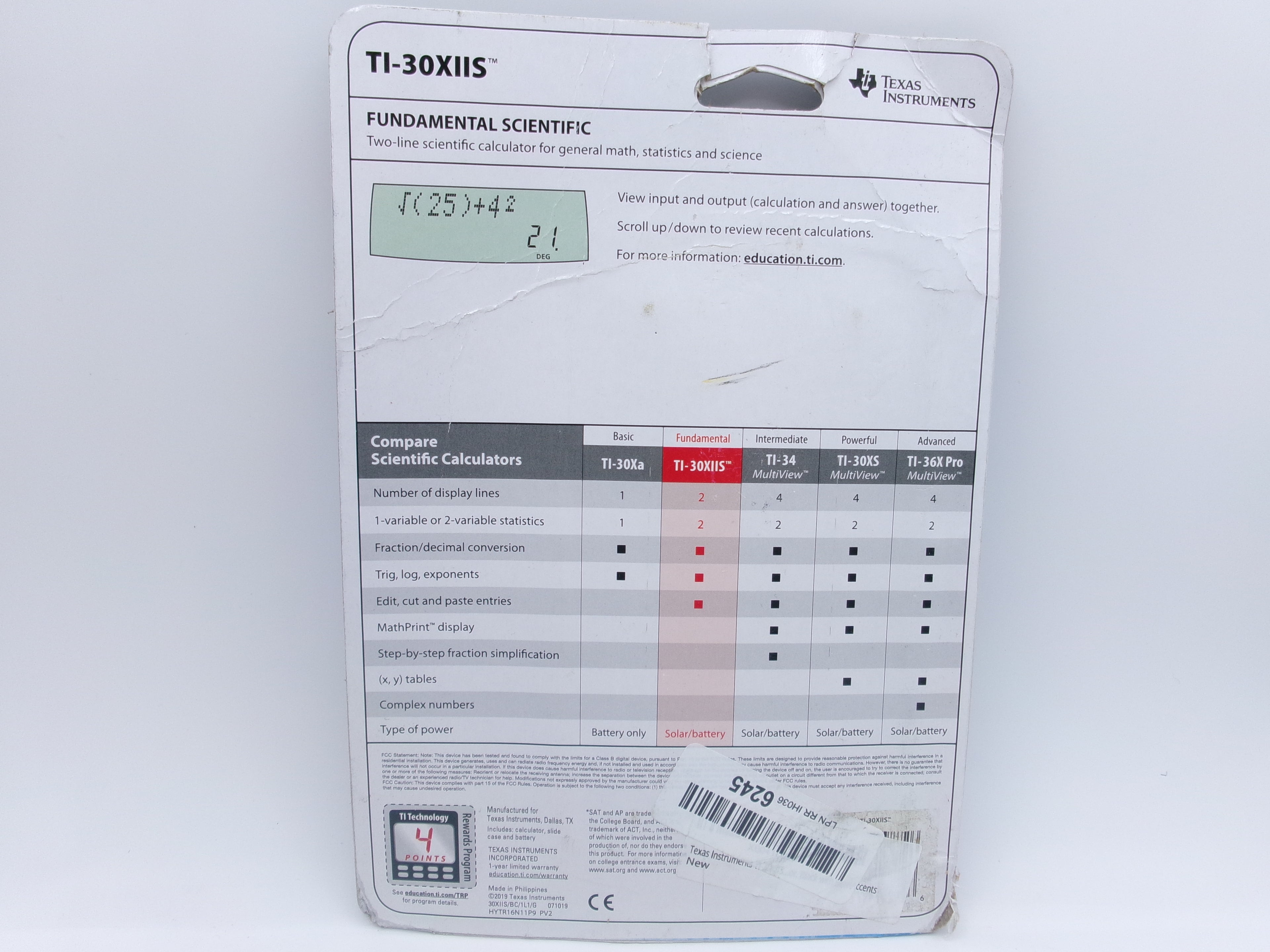 Texas Instruments TI-30XIIS Fundamental Scientific