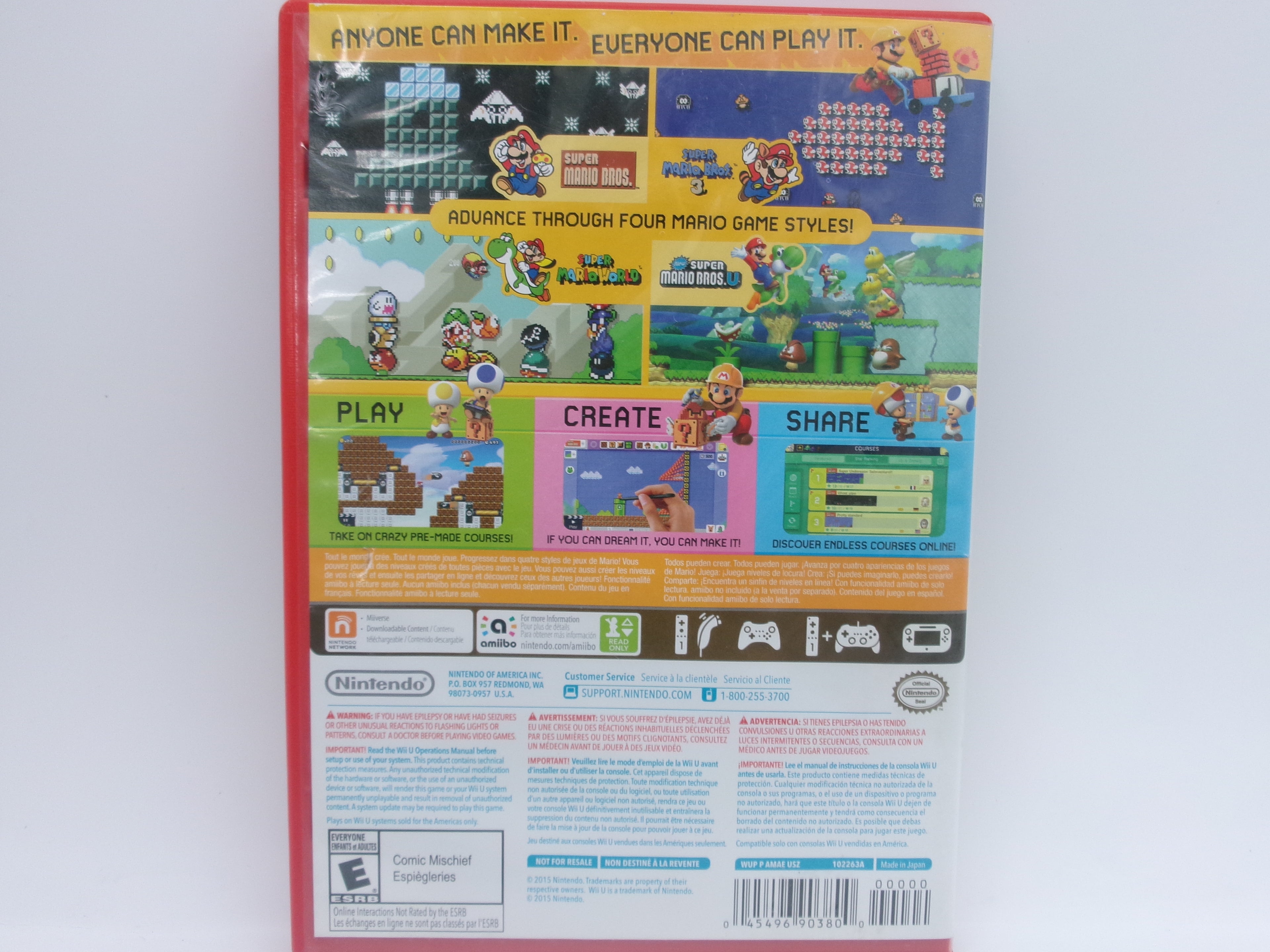Super Mario Maker Nintendo Wii U. WUP-006. (Pre-Owned)