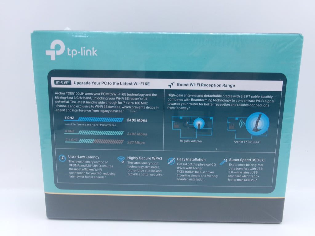 TP-Link Archer TXE5100UH AXE5100 WiFi 6E USB Adapter Tri-Band
