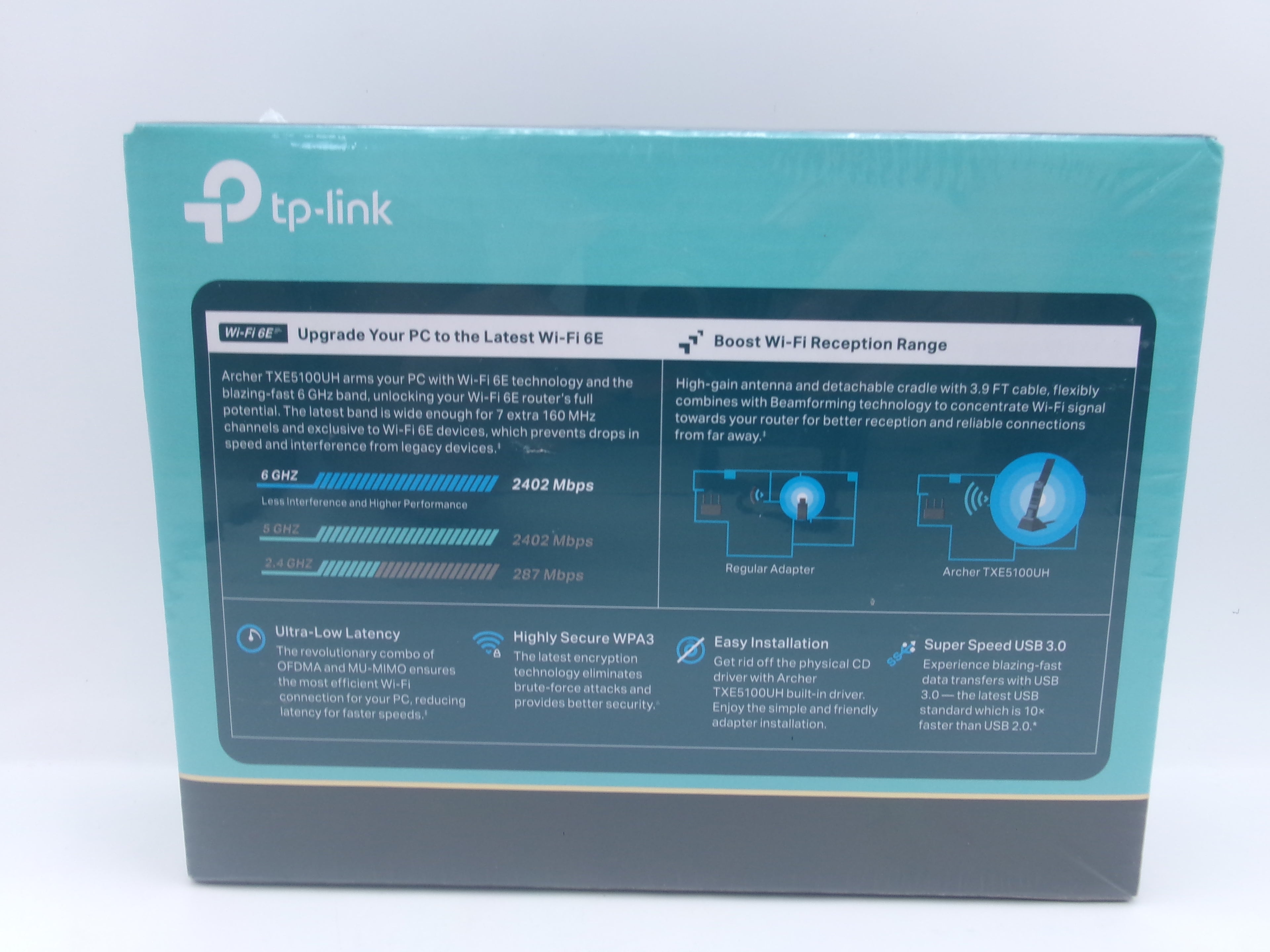 TP-Link Archer TXE5100UH AXE5100 WiFi 6E USB Adapter Tri-Band
