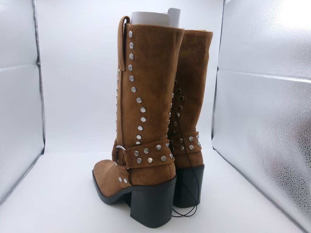 Maden NYC Moto West Boots in Cognac Color