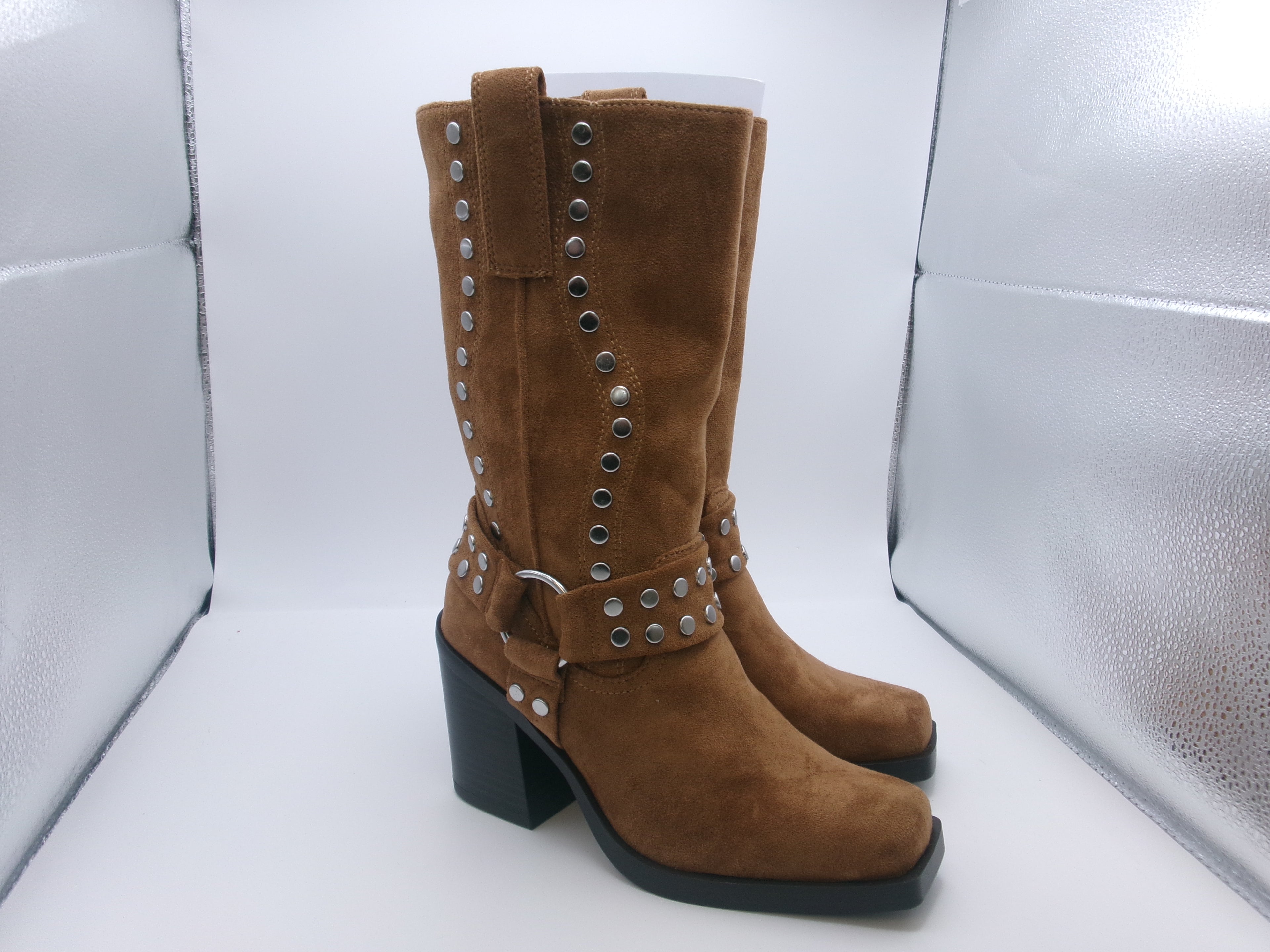 Maden NYC Moto West Boots in Cognac Color