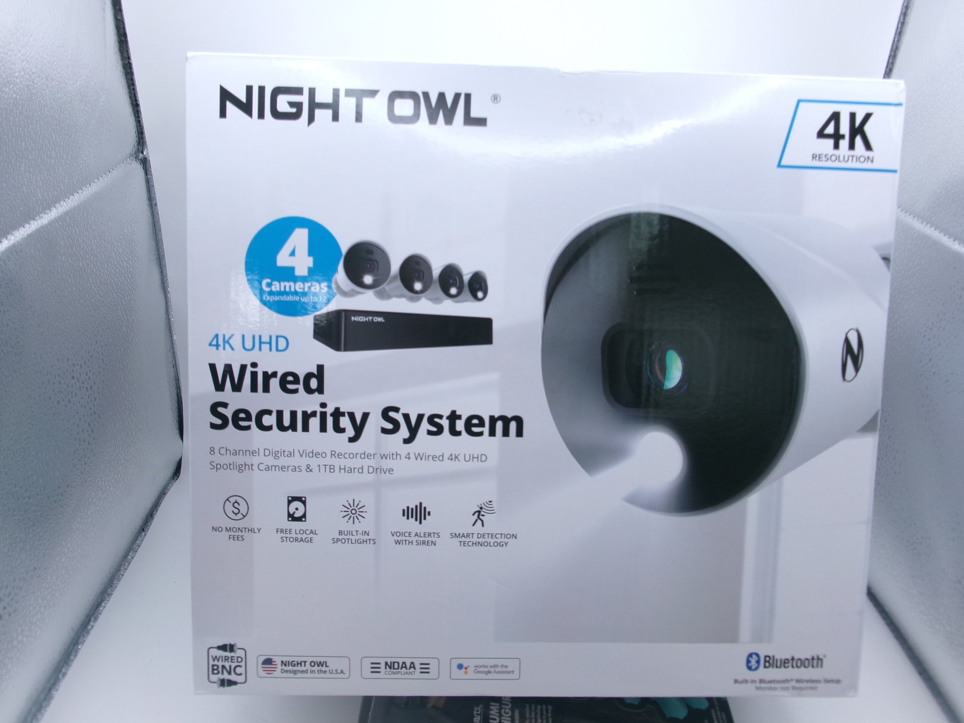 Night Owl UHD 1TB HDD 8 Channel 4K Bluetooth Camera System White WM-BTD881-4LSA