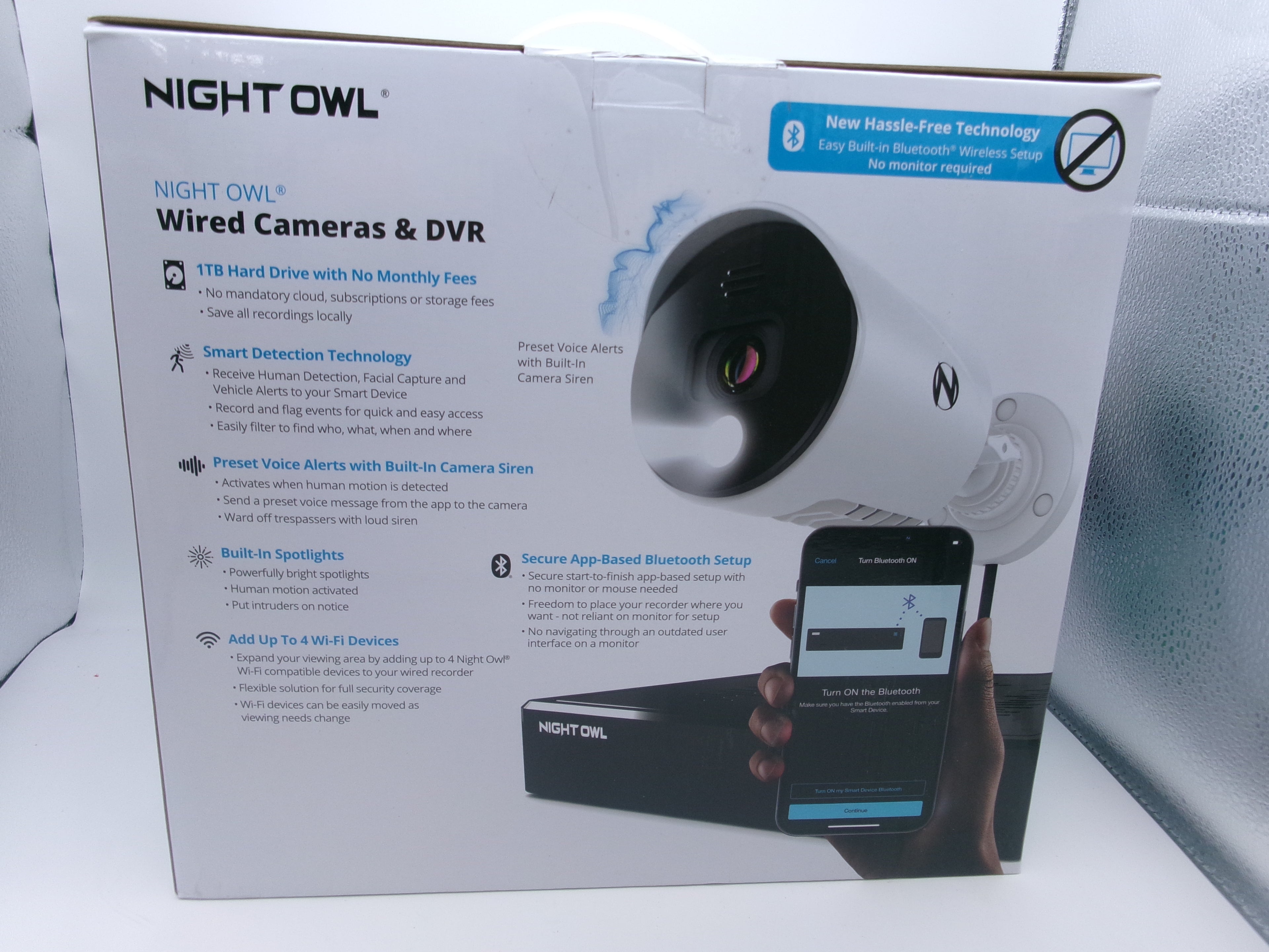Night Owl UHD 1TB HDD 8 Channel 4K Bluetooth Camera System White WM-BTD881-4LSA