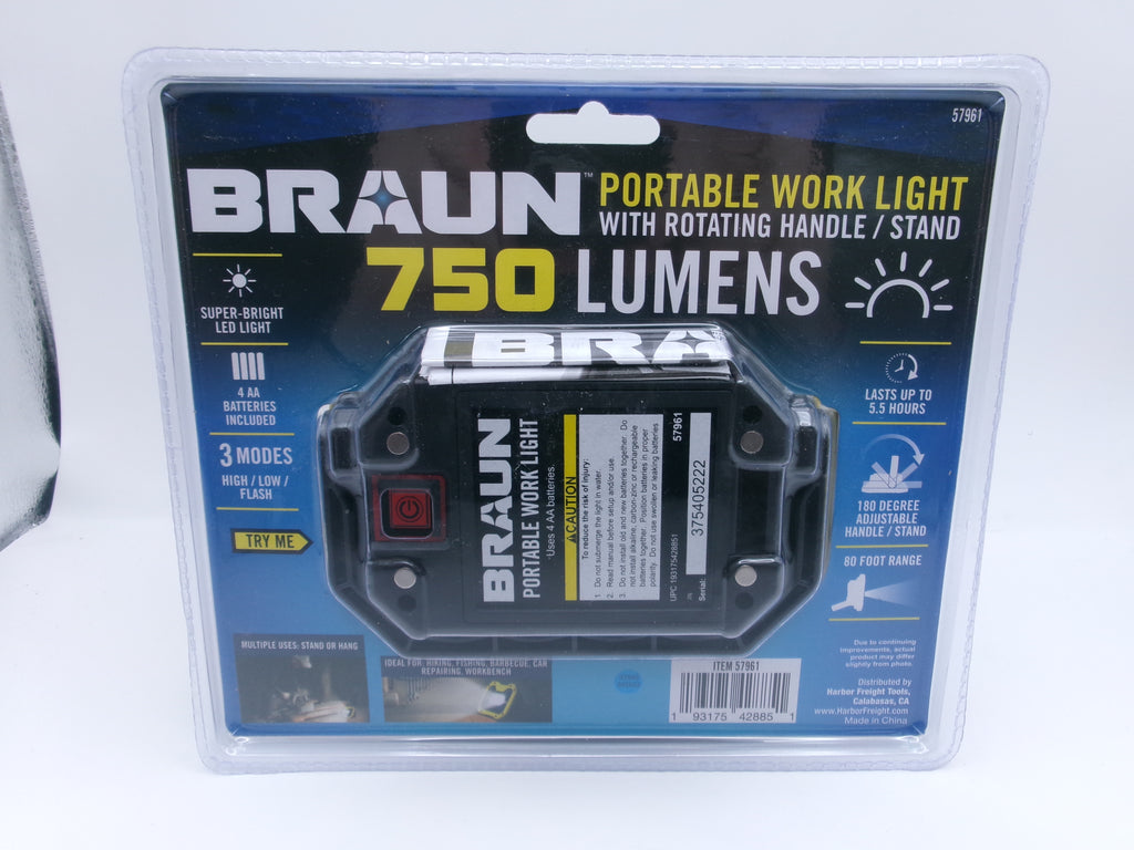 Braun 750 Lumens Portable Work Light