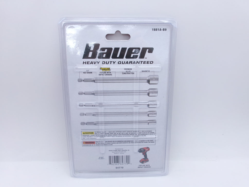 Bauer 5 piece Impact Rated Magnetic Nut Setter
