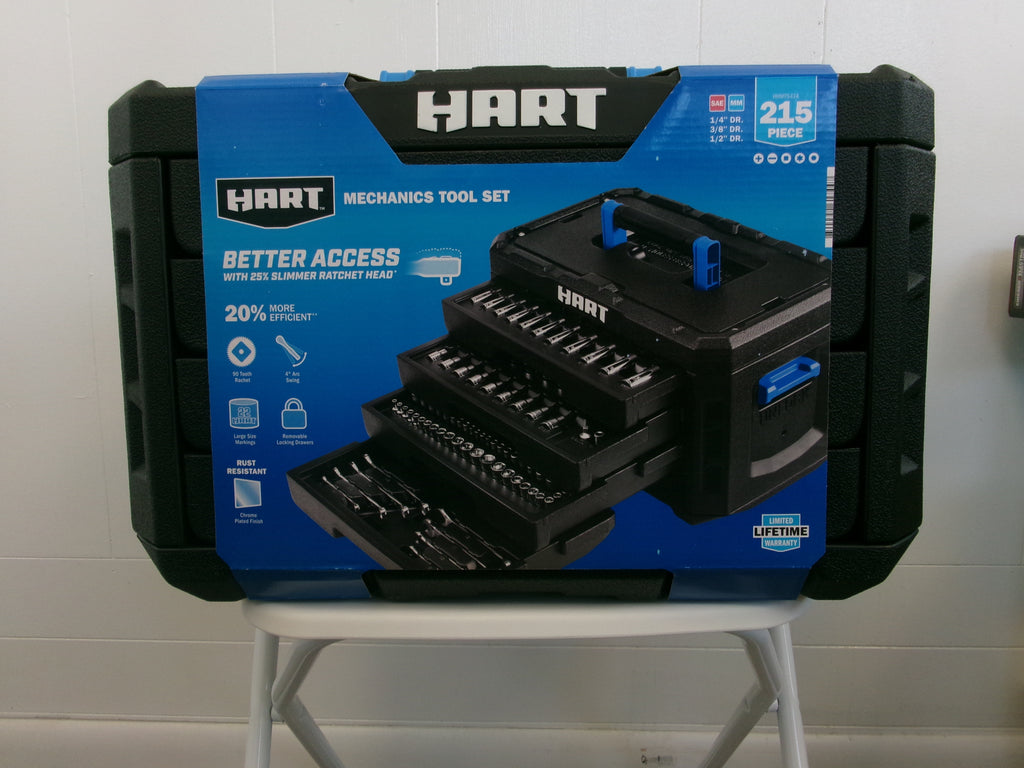 HART HHMTS424 215-Piece Mechanics Tool Set, Multiple Drive, Chrome Finish
