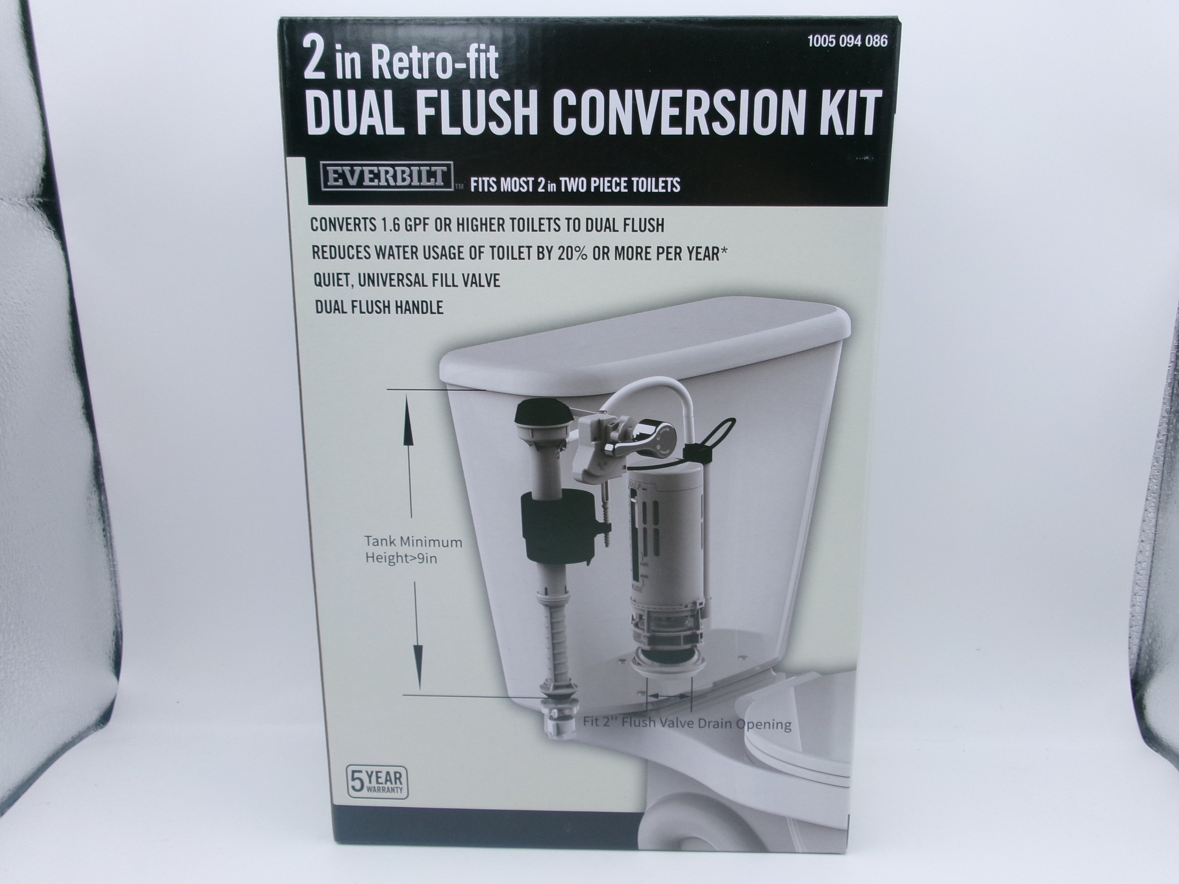Everbilt Dual Flush Conversion Kit 2in Model 1005 094 086 Fill Valve Handle