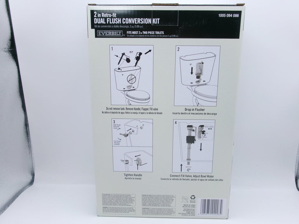 Everbilt Dual Flush Conversion Kit 2in Model 1005 094 086 Fill Valve Handle