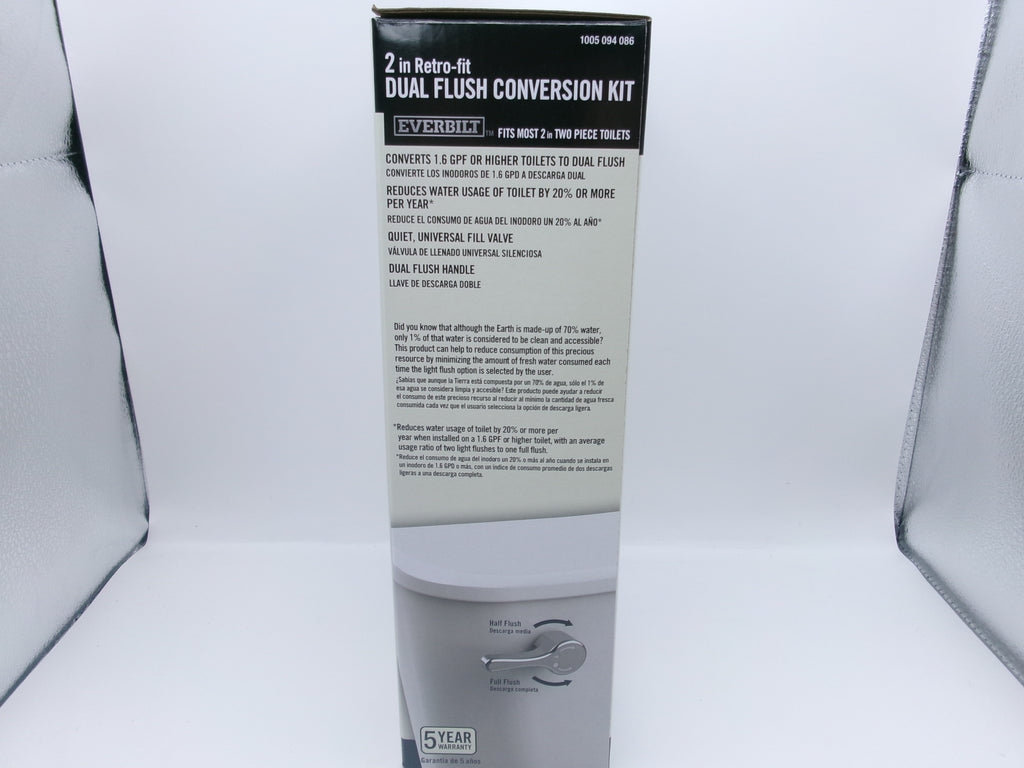 Everbilt Dual Flush Conversion Kit 2in Model 1005 094 086 Fill Valve Handle
