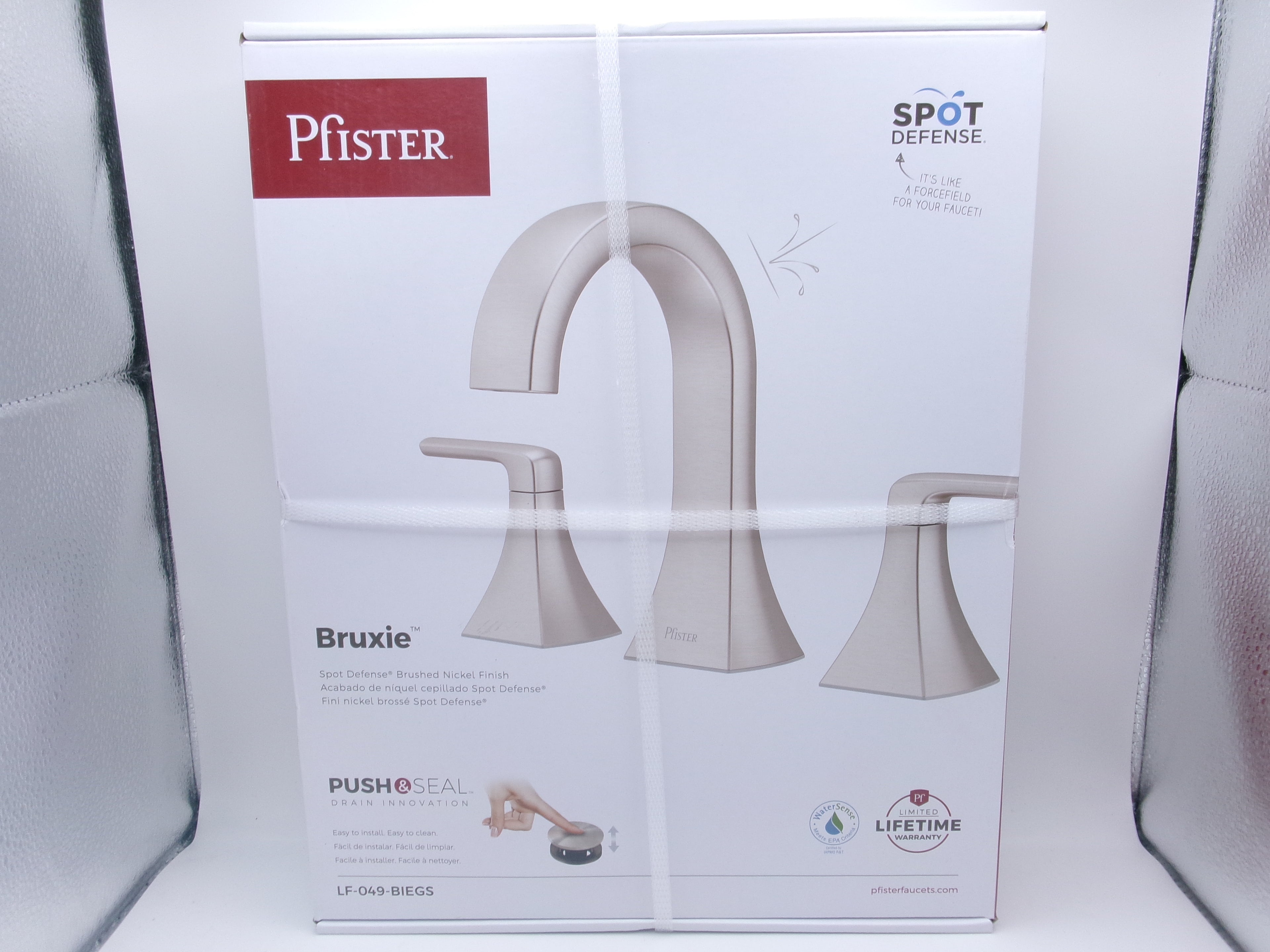 Pfister Bruxie 8 in. Bathroom Faucet w/ Drain Kit in Spot Defense Brushed Nickel