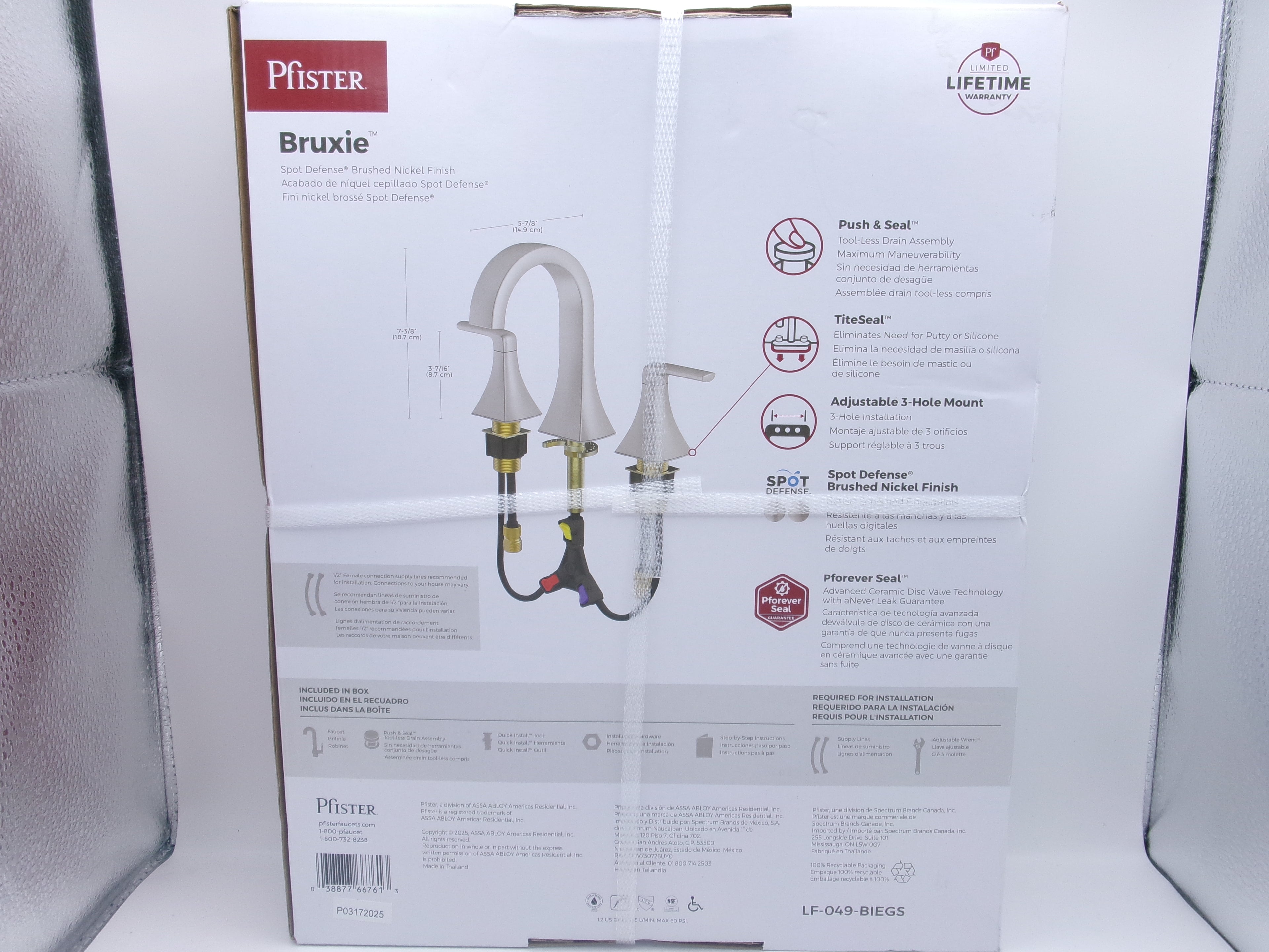 Pfister Bruxie 8 in. Bathroom Faucet w/ Drain Kit in Spot Defense Brushed Nickel
