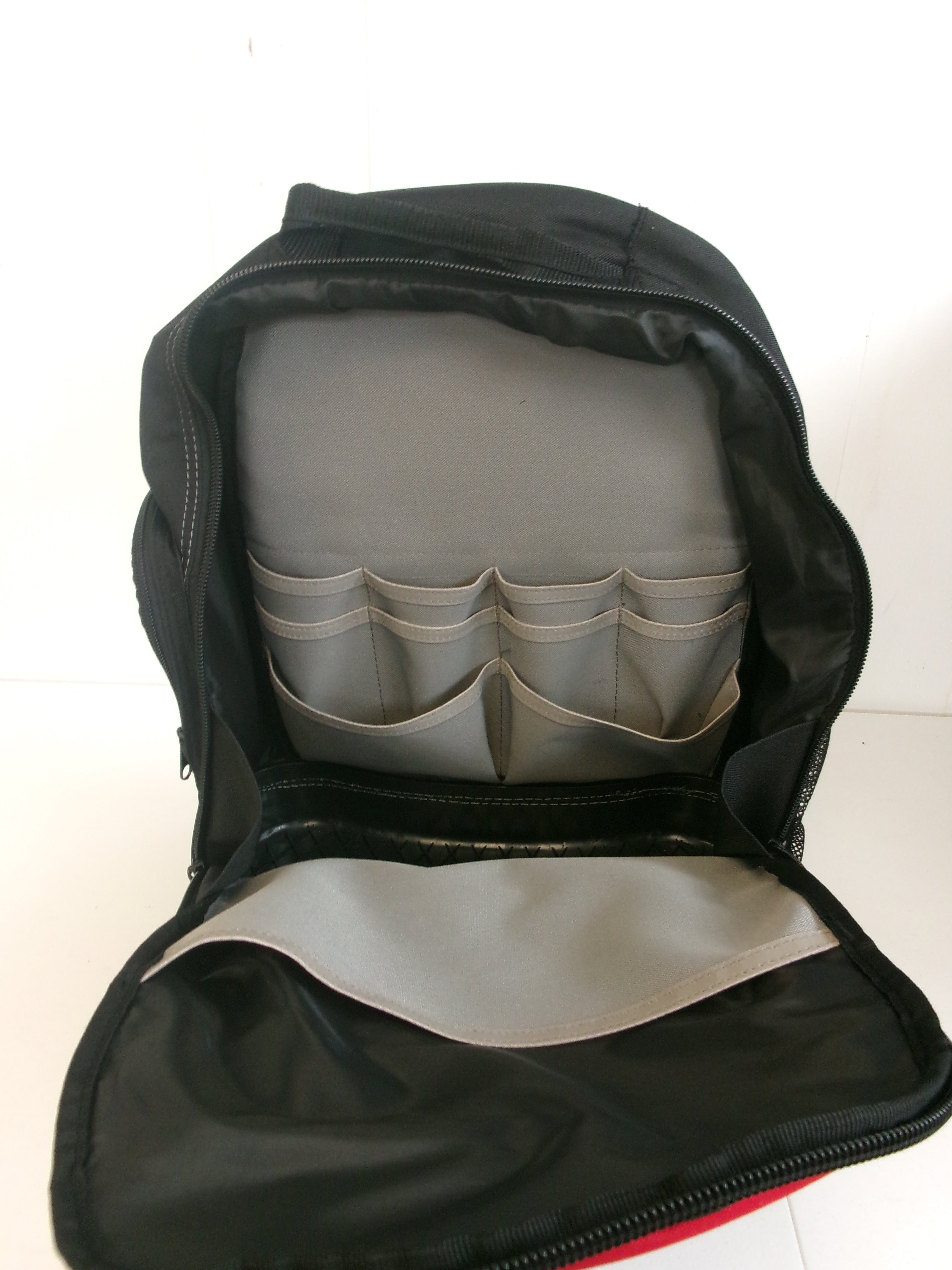 Husky 16 in. Tool Backpack Heavy Duty Rubber Bottom Storage Bag H-68003