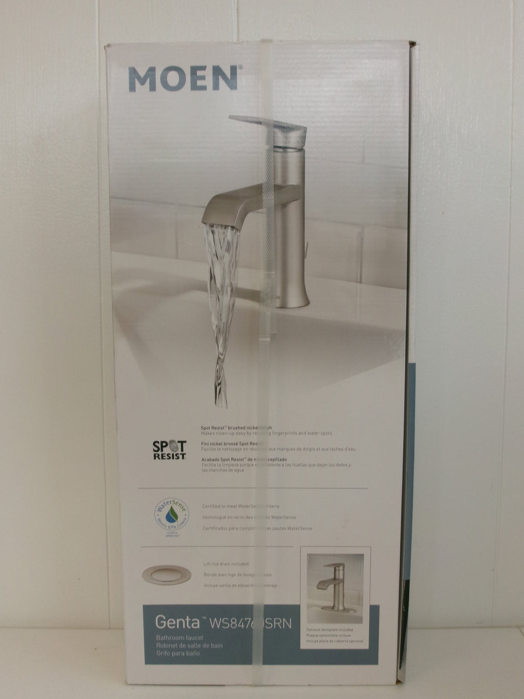 Moen Genta Single Hole Single-Handle Bathroom Faucet Spot Resist Brushed Nickel