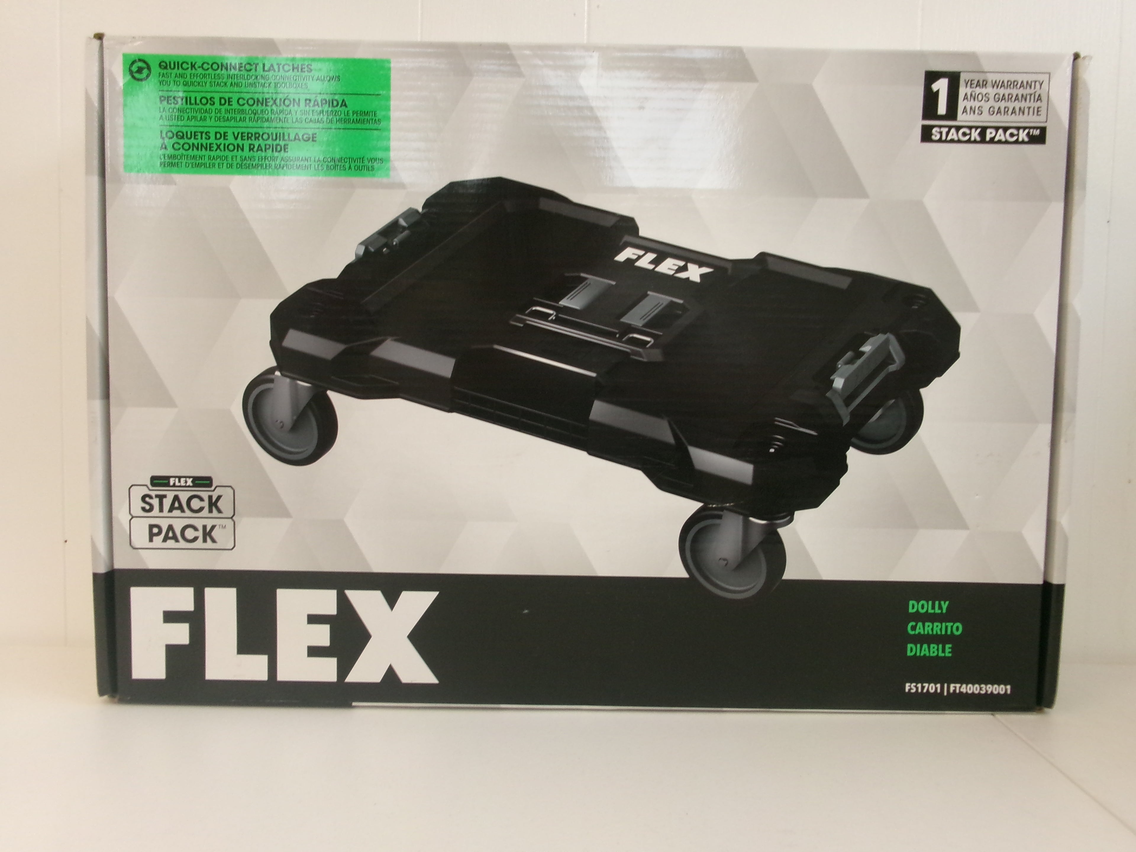 Flex FS1701 Stack Pack Dolly 250 lb Capacity with 360 Casters