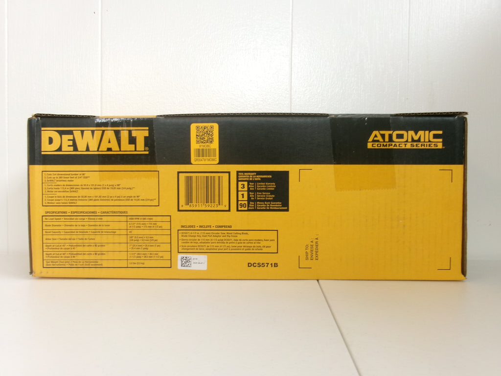 DeWalt DCS571B ATOMIC 20V MAX 4-1/2 in Brushless Circular Saw Tool Only