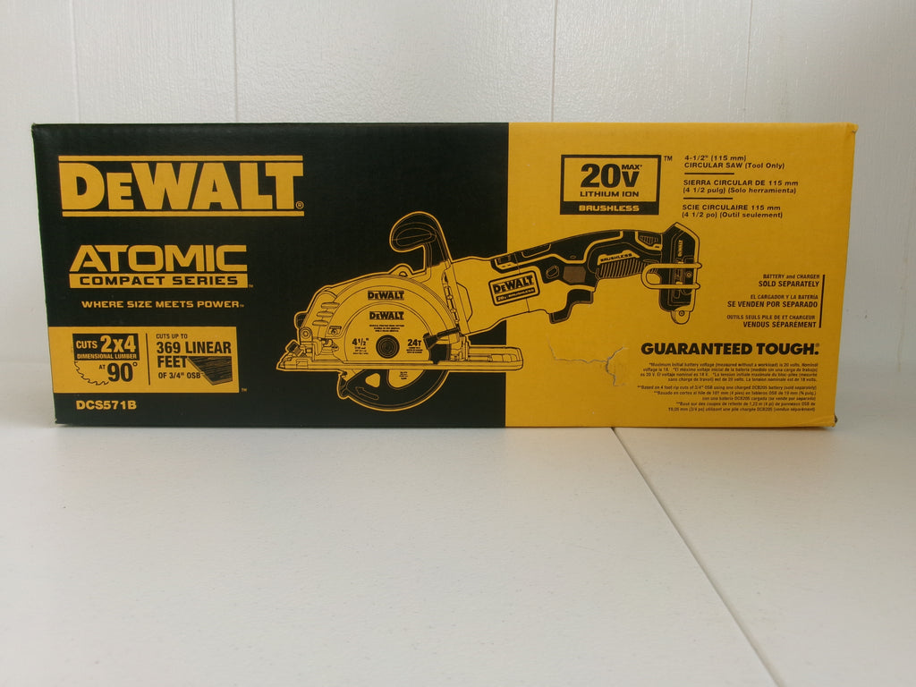 DeWalt DCS571B ATOMIC 20V MAX 4-1/2 in Brushless Circular Saw Tool Only
