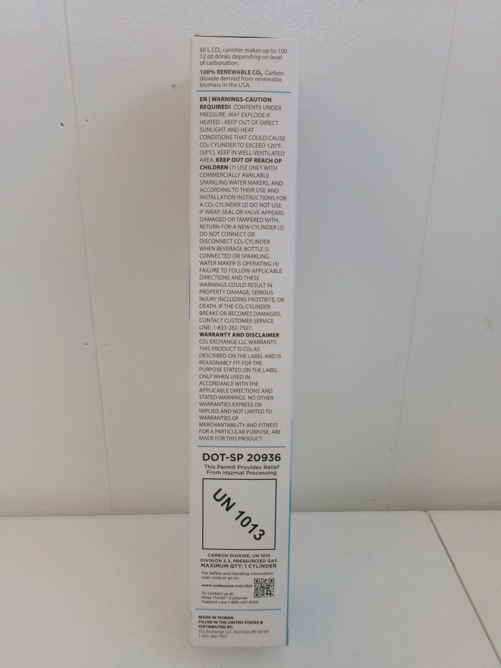 NINJA Thirsti 60L CO² SODA SENSE Canister 12oz