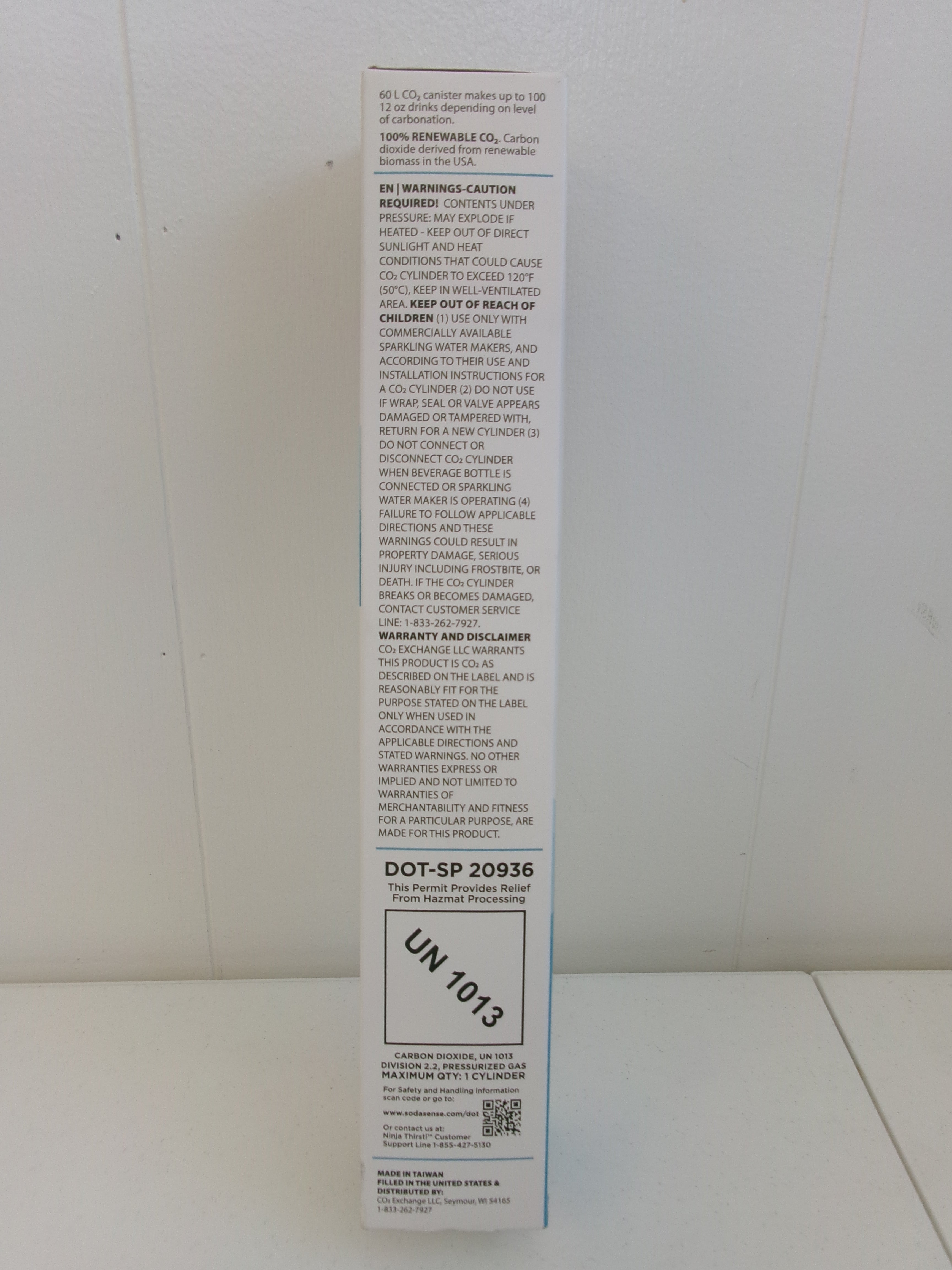 NINJA Thirsti 60L CO² SODA SENSE Canister 12oz