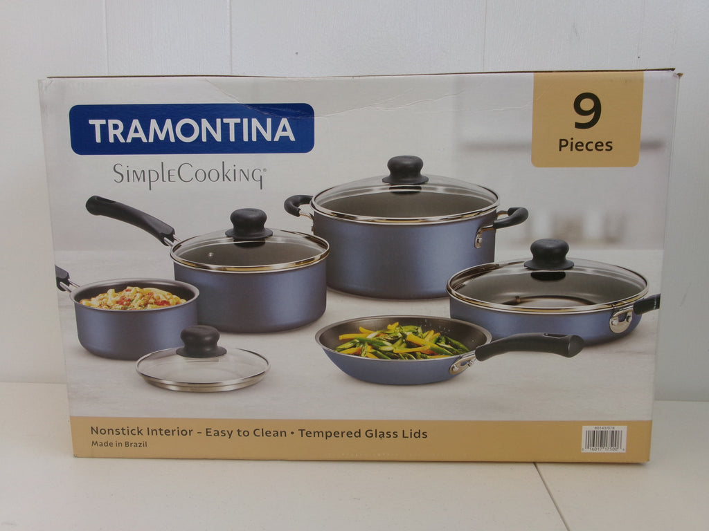 Tramontina Simple Cooking 9 Piece Nonstick Pan Set Blue