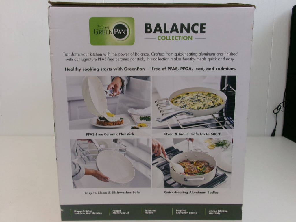 GreenPan Balance 10 Piece White Ceramic Nonstick Induction Cookware Set