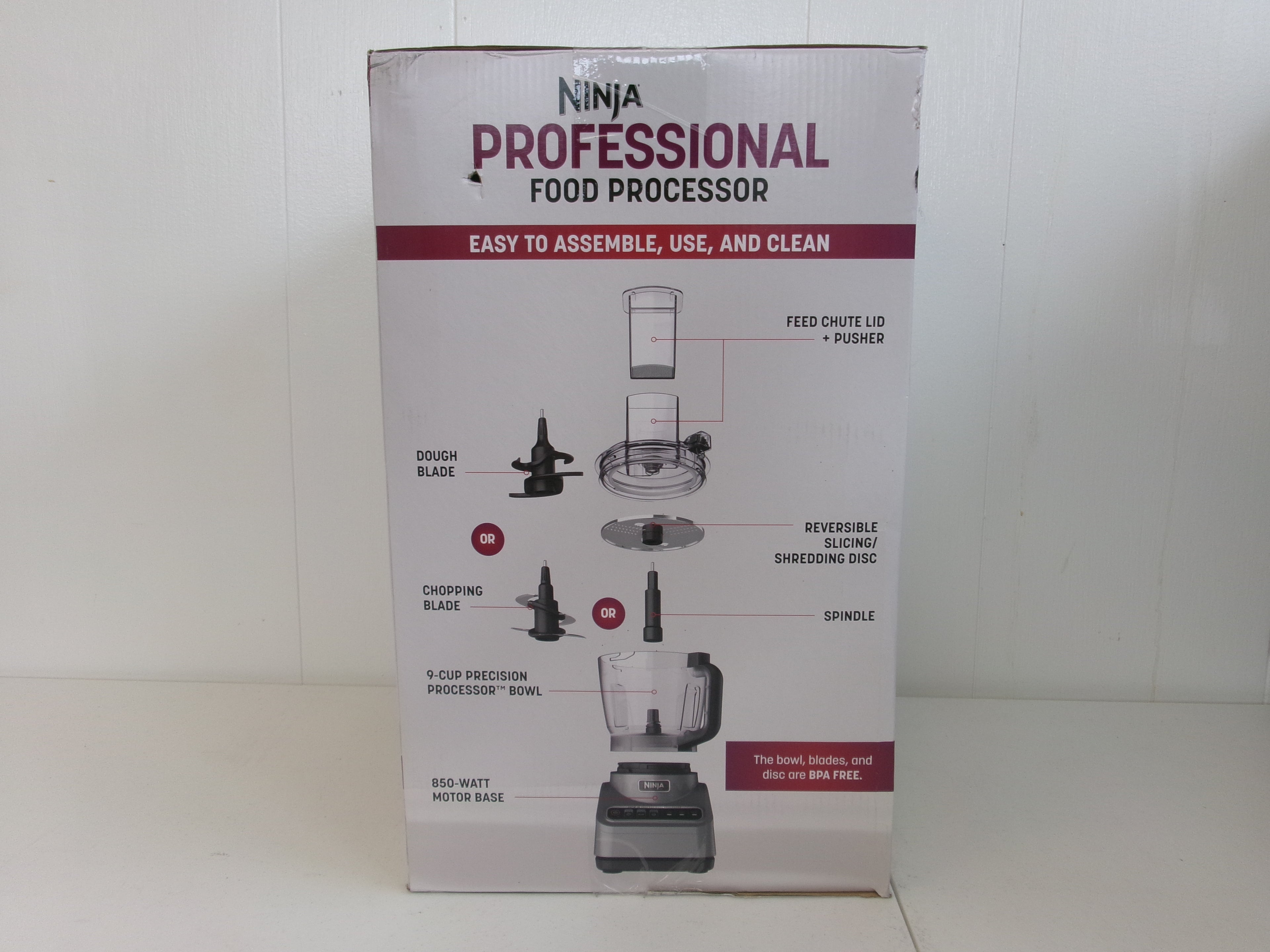 Ninja Professional Food Processor 3-Auto-IQ 9-Cup Capacity Chop/Disc/Dough