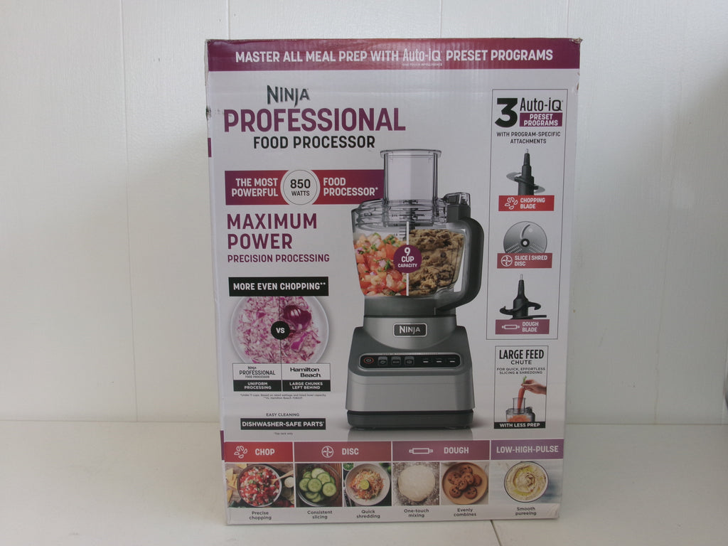 Ninja Professional Food Processor 3-Auto-IQ 9-Cup Capacity Chop/Disc/Dough