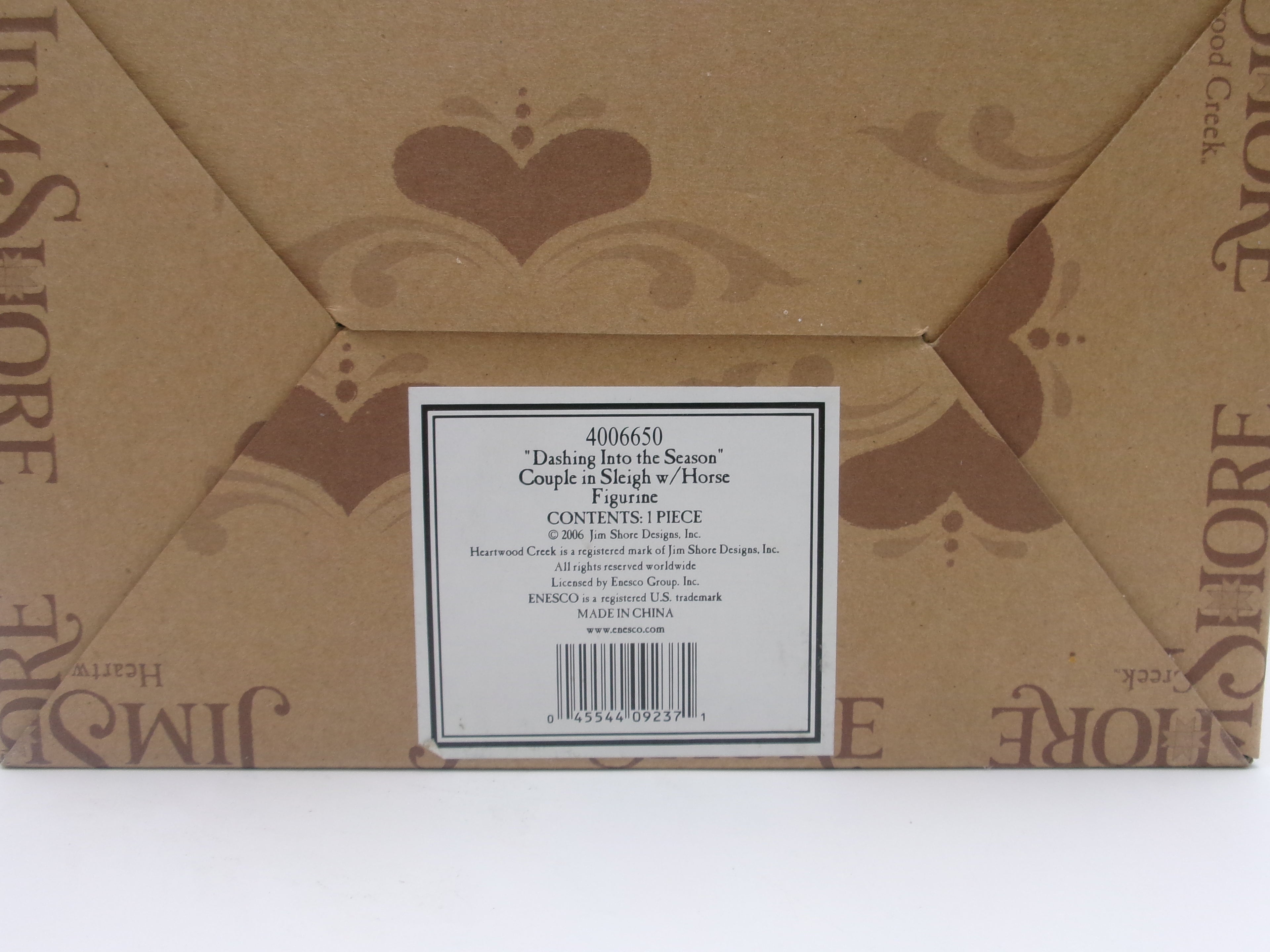 Jim Shore Heartwood Creek Dashing Into The Season Couple in Sleigh W/ Horse 2006