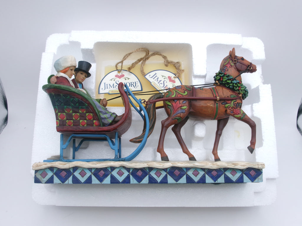 Jim Shore Heartwood Creek Dashing Into The Season Couple in Sleigh W/ Horse 2006