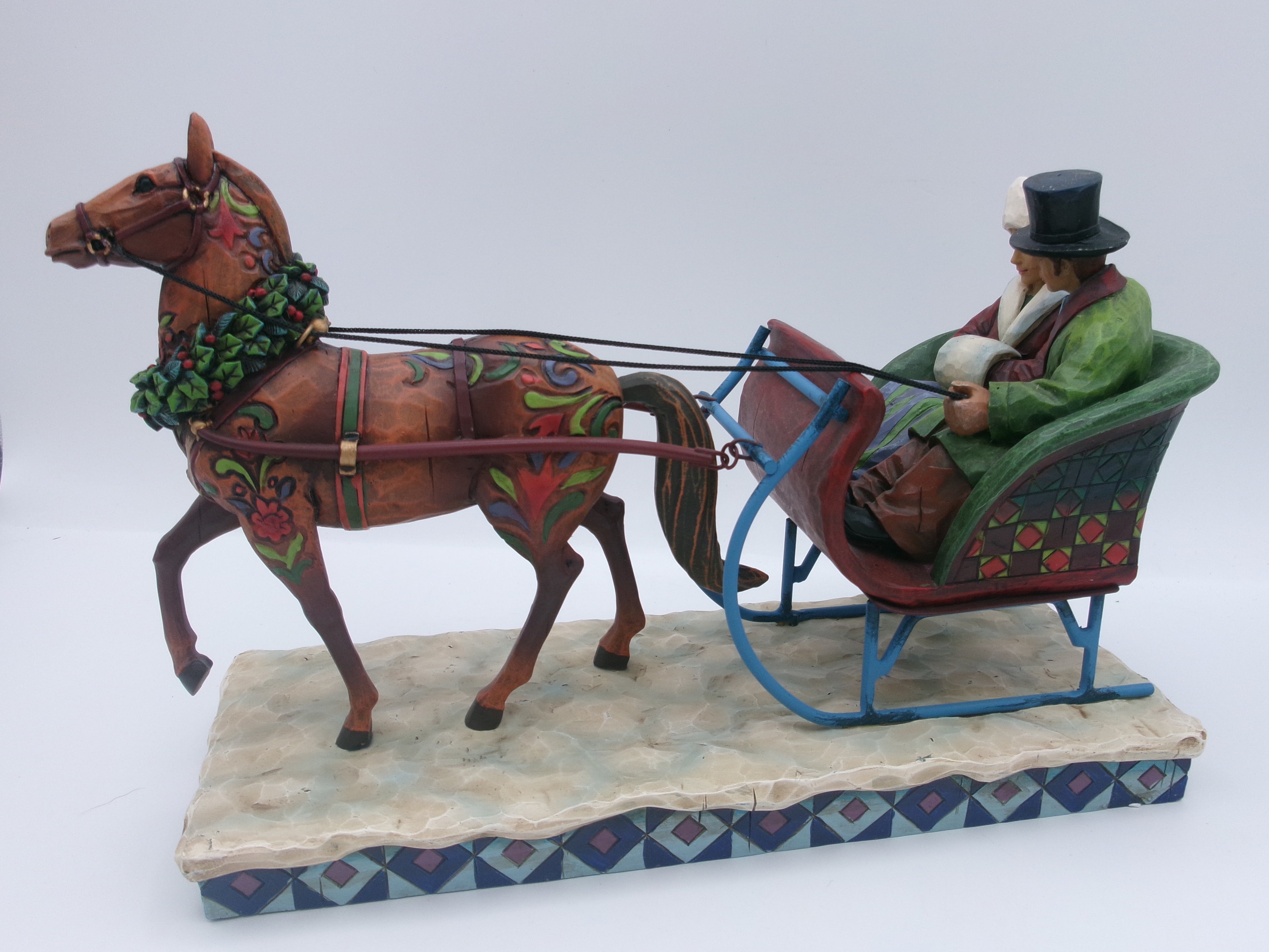 Jim Shore Heartwood Creek Dashing Into The Season Couple in Sleigh W/ Horse 2006
