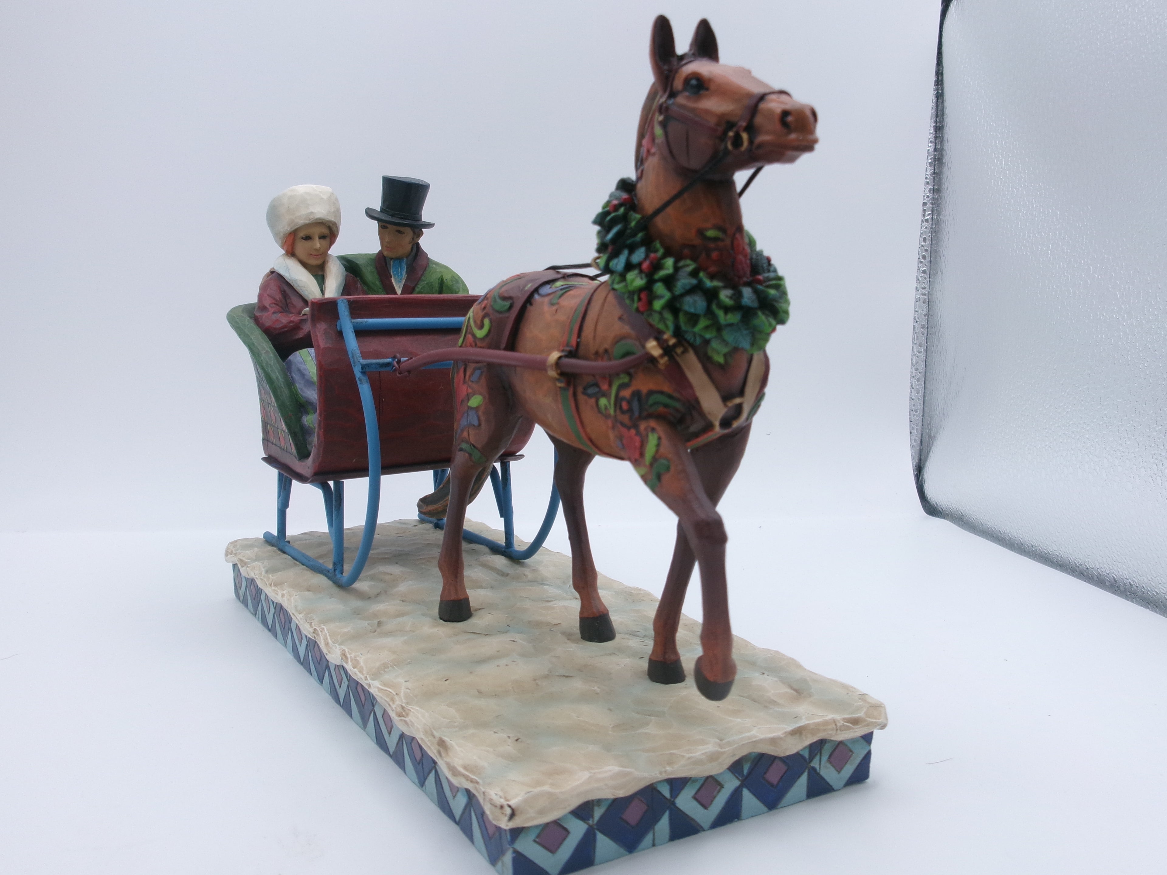 Jim Shore Heartwood Creek Dashing Into The Season Couple in Sleigh W/ Horse 2006