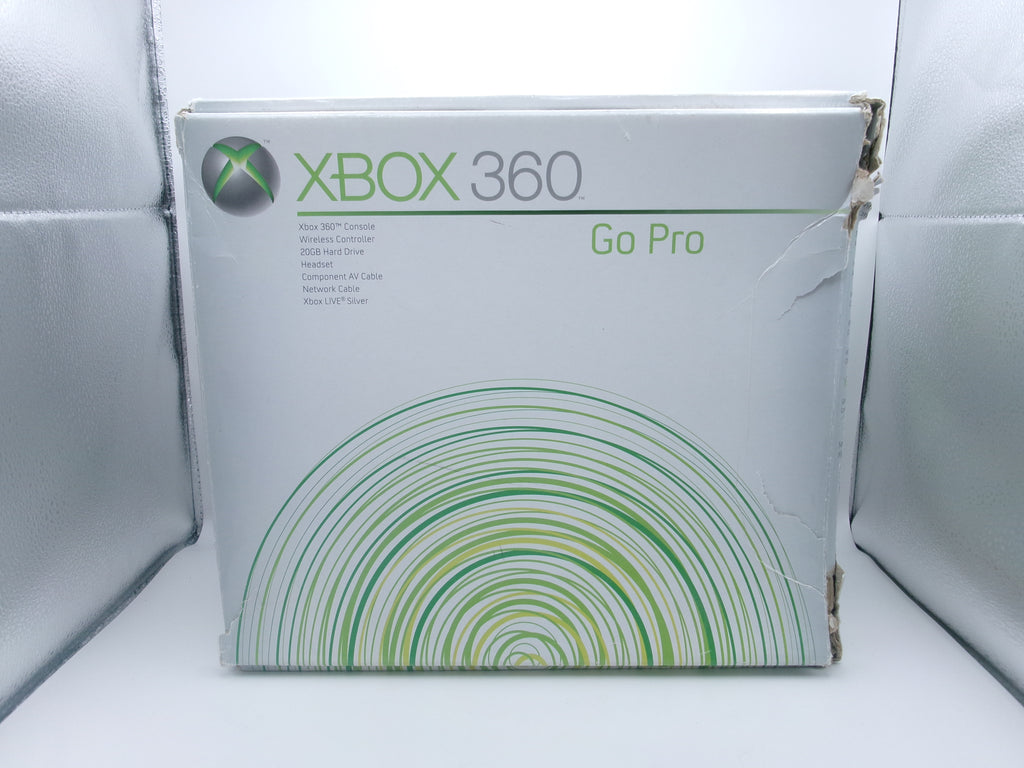 Xbox 360 Go Pro White w/AV Cable Controller Power Supply & Original Box- Not Functioning