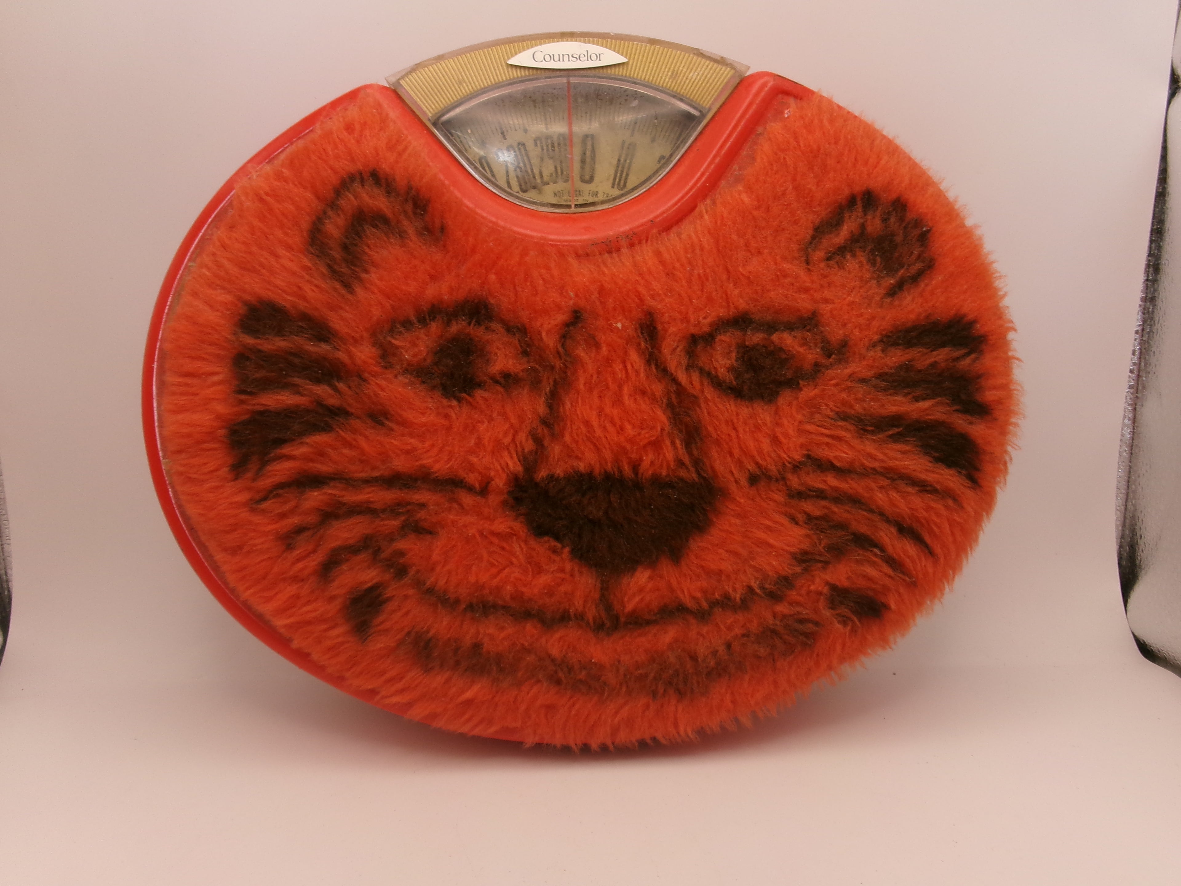 Vintage Brearley Counselor Bathroom Scales Orange Tiger Retro 70s