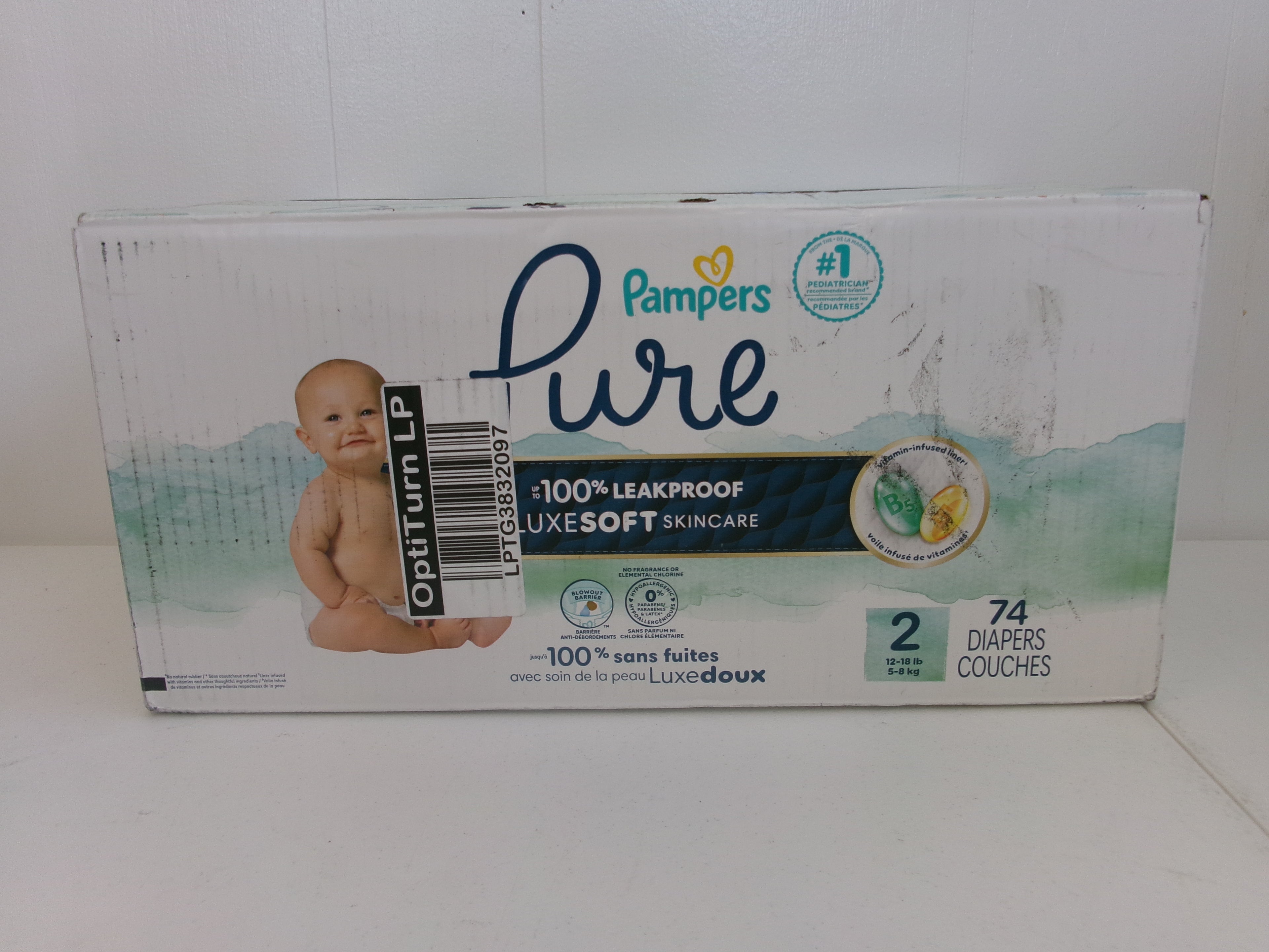Pampers Pure Baby Diapers, Size 2, 74 Count, Up to 100% Leakproof, Premium Hypoallergenic Soft Diapers