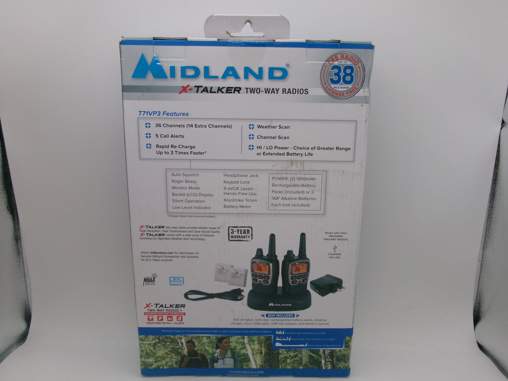 Midland X-TalkerTwo Way Radio Walkie Talkie Set T71VP3