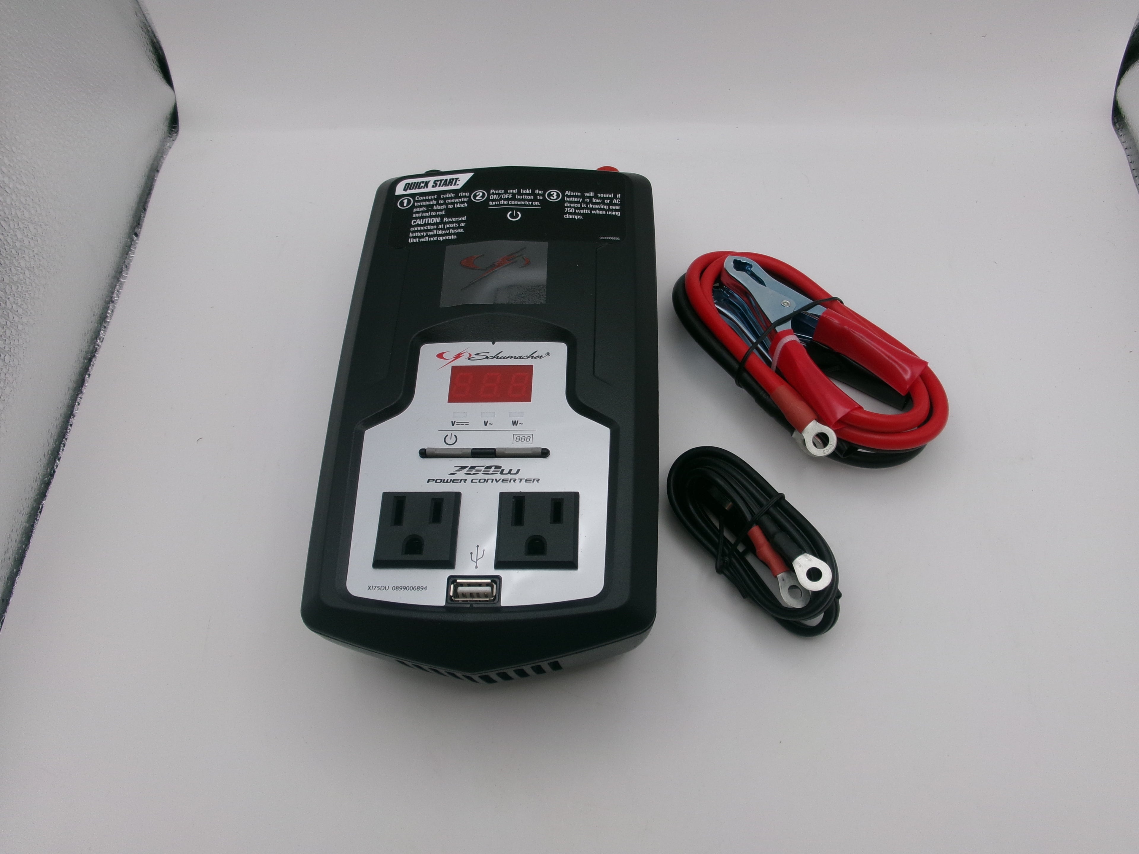 Schumacher 750 Watt 12VDC to 120VAC Power Converter model XI75DU