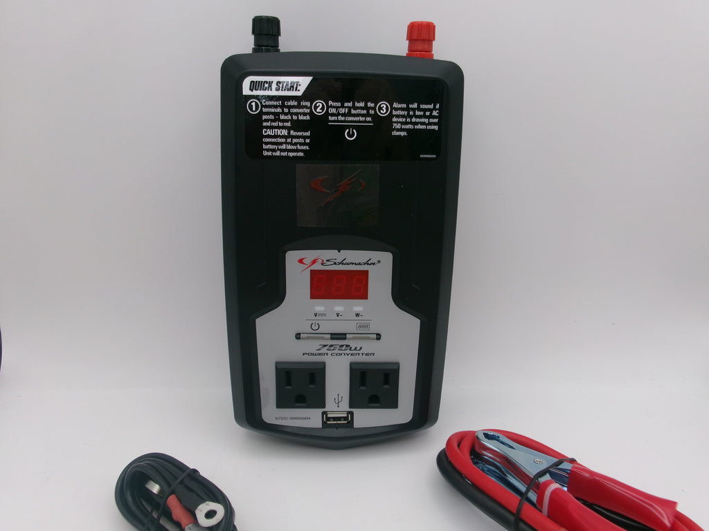 Schumacher 750 Watt 12VDC to 120VAC Power Converter model XI75DU