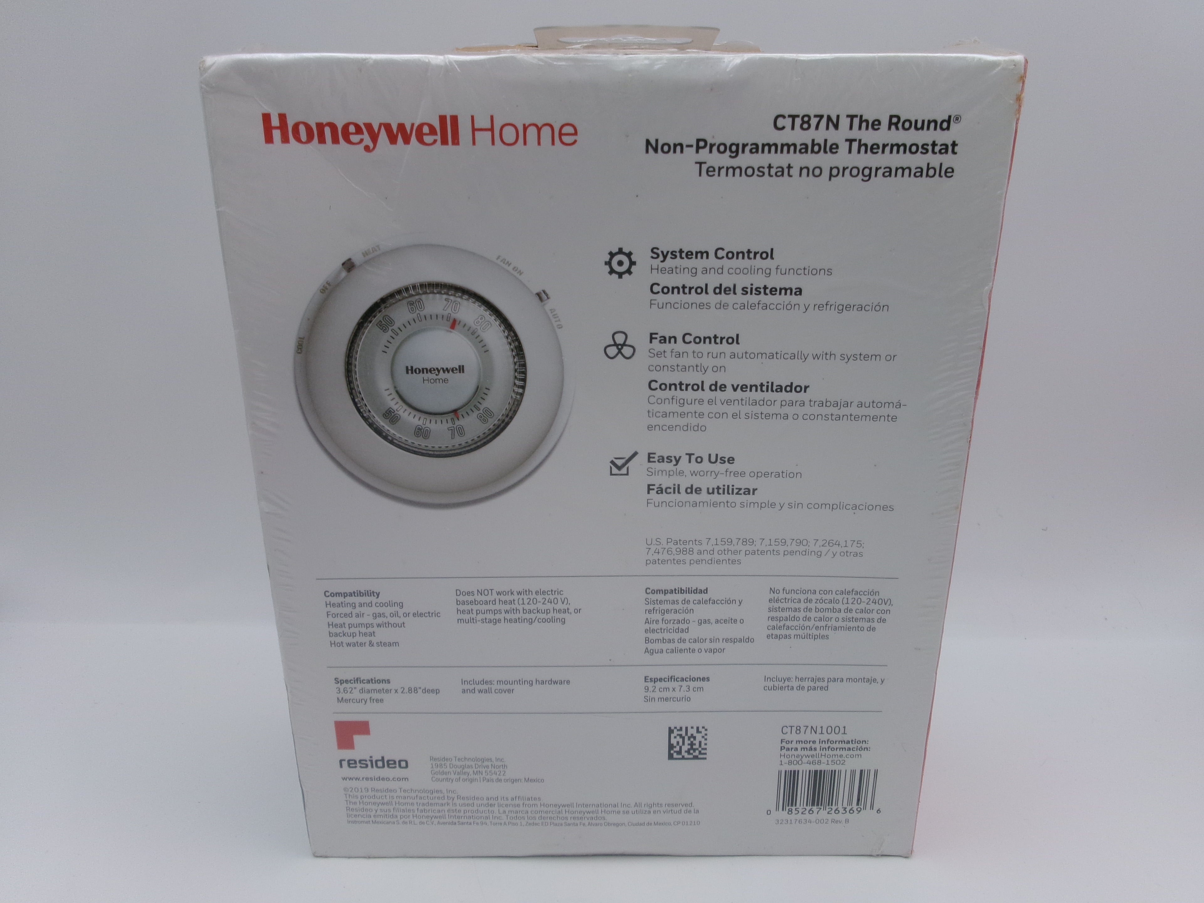 Honeywell Home CT87N The Round Non-Programmable Thermostat