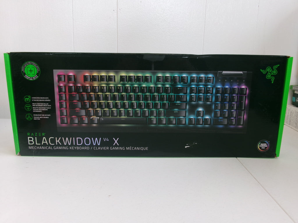 Razer - BlackWidow V4 X Full Size Wired Mechanical Green Clicky Switch Gaming Keyboard with Chroma RGB Backlighting - Black