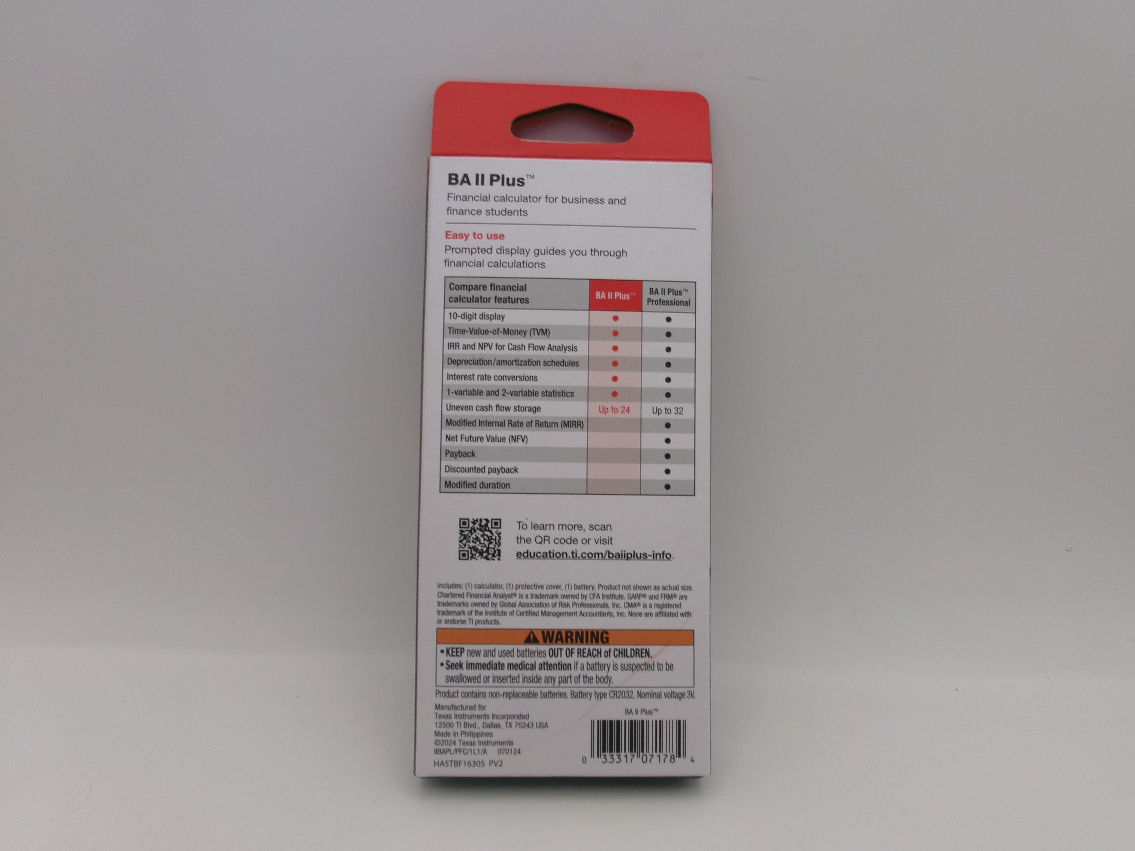 Texas Instruments BA II PLUS Financial Calculator