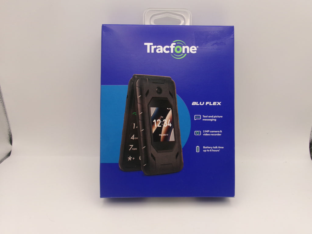 Tracfone BLU Flex 8GB, Black, Prepaid Flip Phone New Sealed