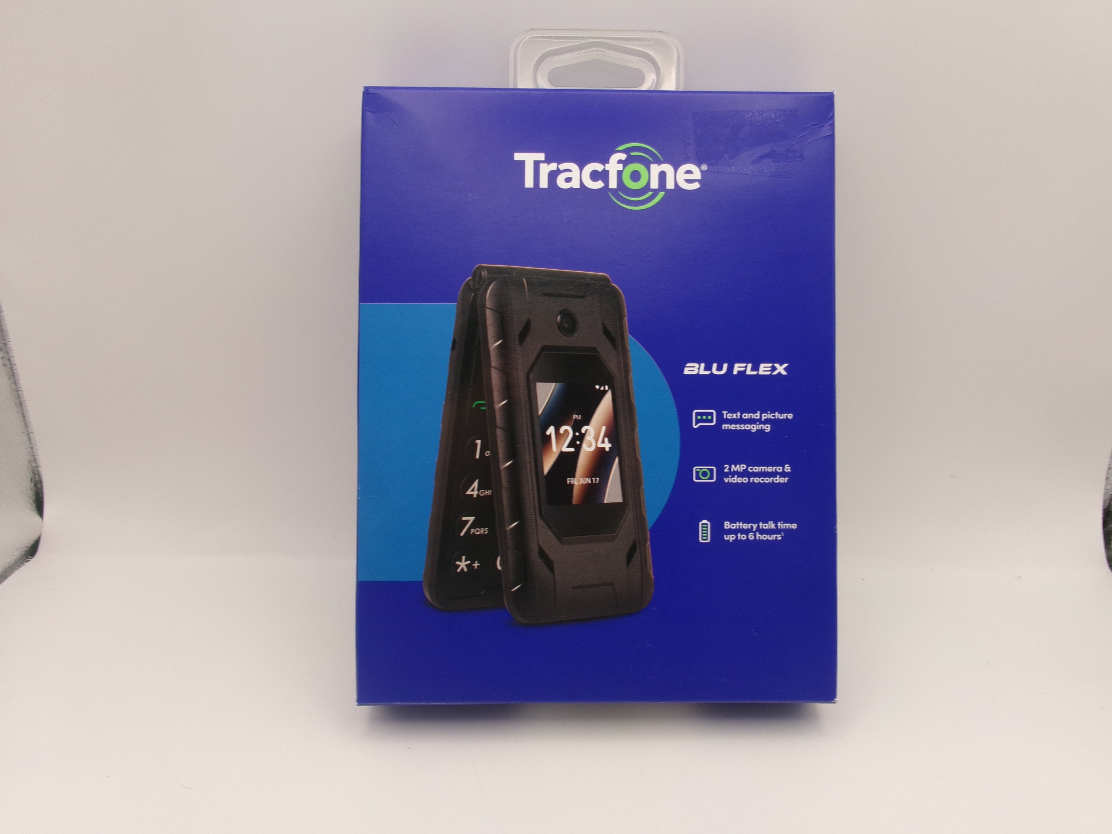 Tracfone BLU Flex 8GB, Black, Prepaid Flip Phone New Sealed