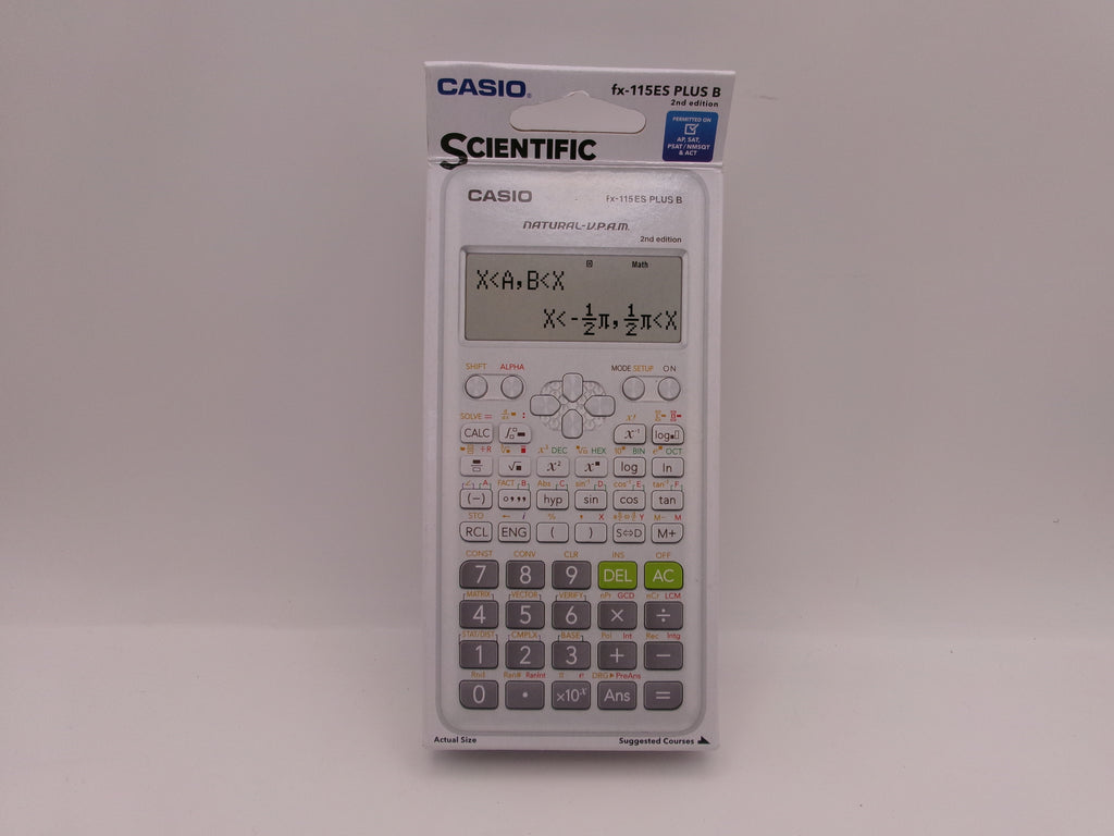 Casio fx-115ES Plus B 2nd Edition 16-Digit Battery Powered Scientific Calculator, White (FX-115ESPLSB)